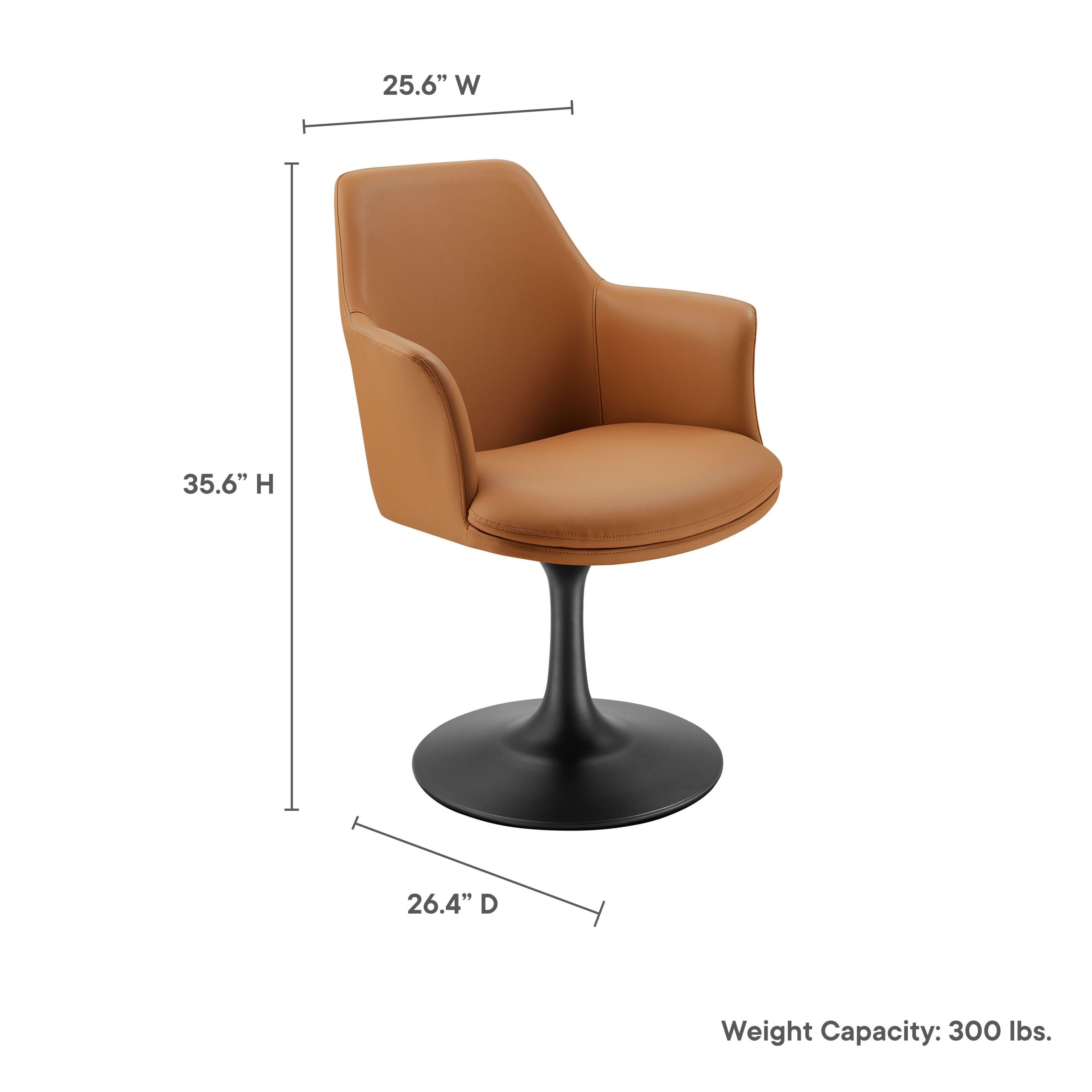 Lippa Swivel Dining Vegan Leather Armchair view 4