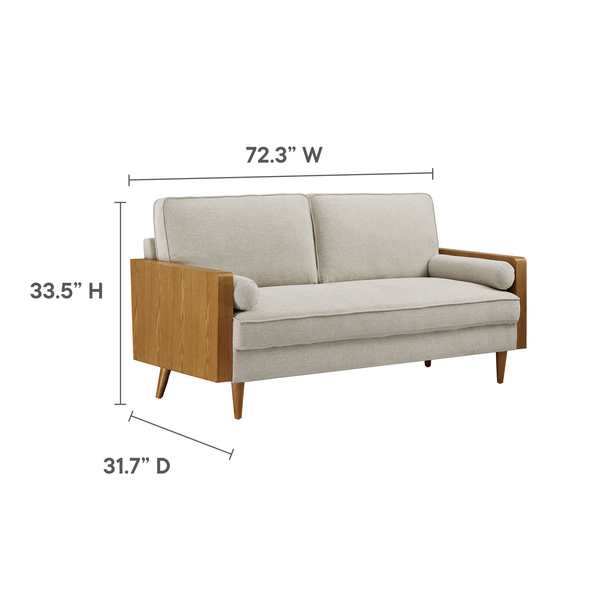 Kellan Heathered Fabric Upholstered Sofa view 4