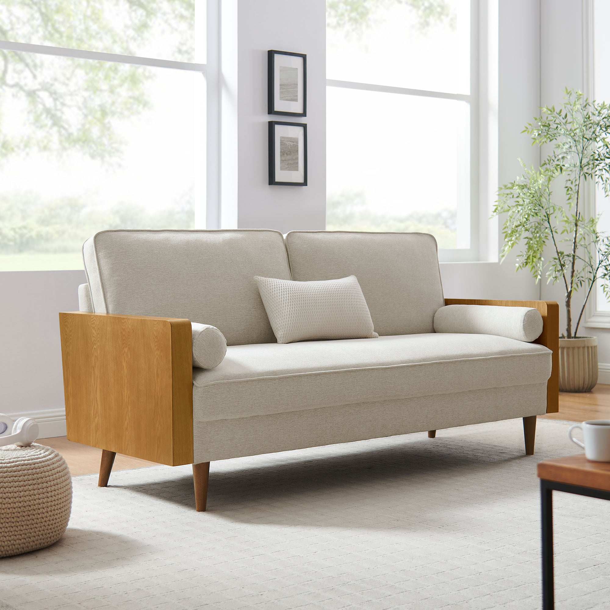 Kellan Heathered Fabric Upholstered Sofa - Image 10