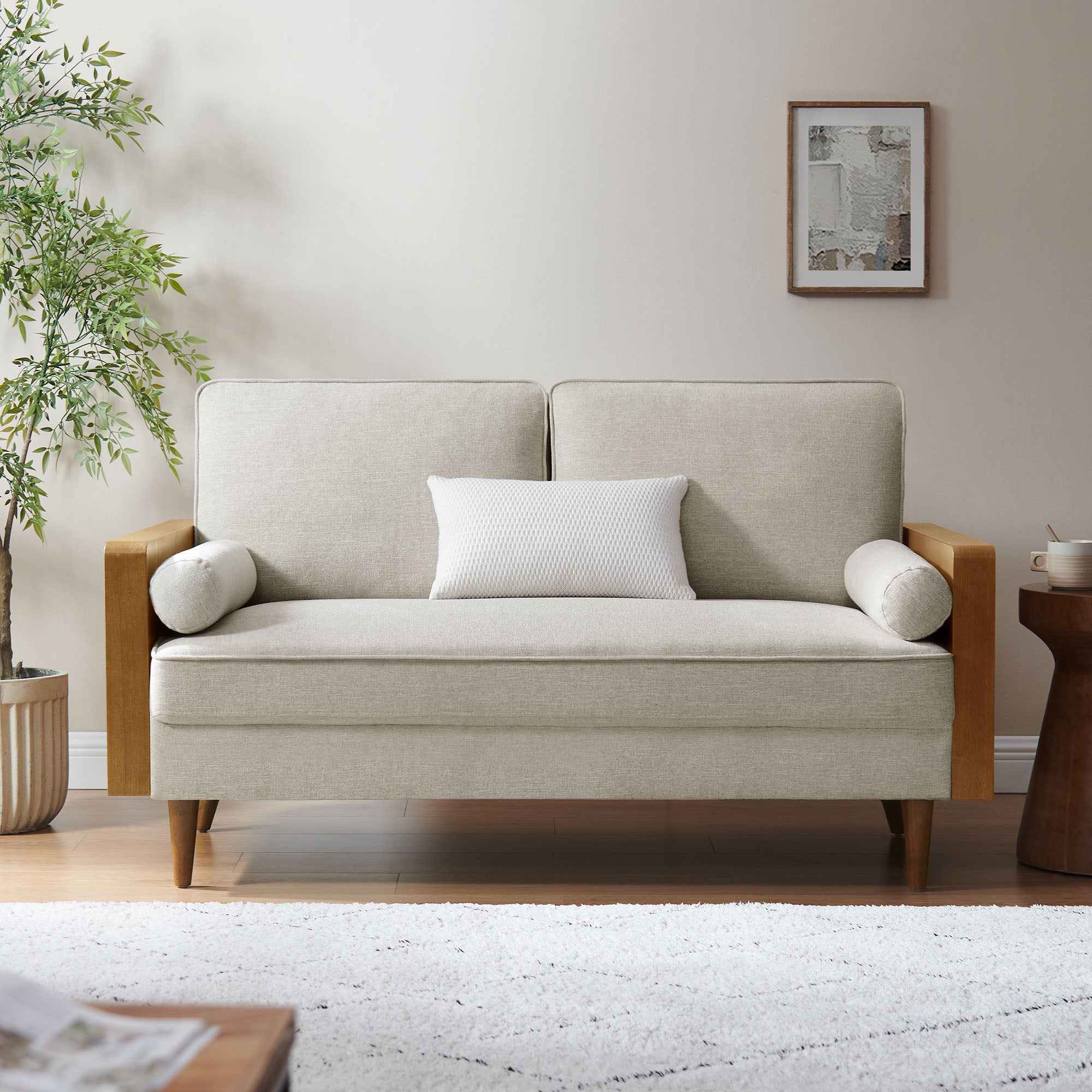 Kellan Heathered Weave Fabric Loveseat view 2