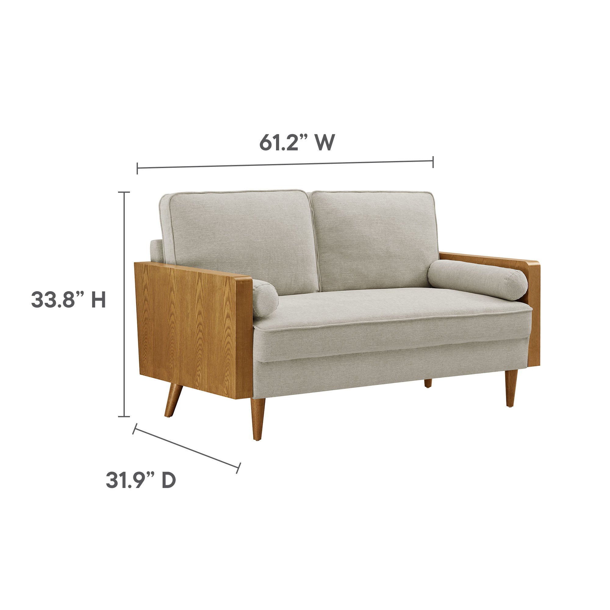 Kellan Heathered Weave Fabric Loveseat view 4