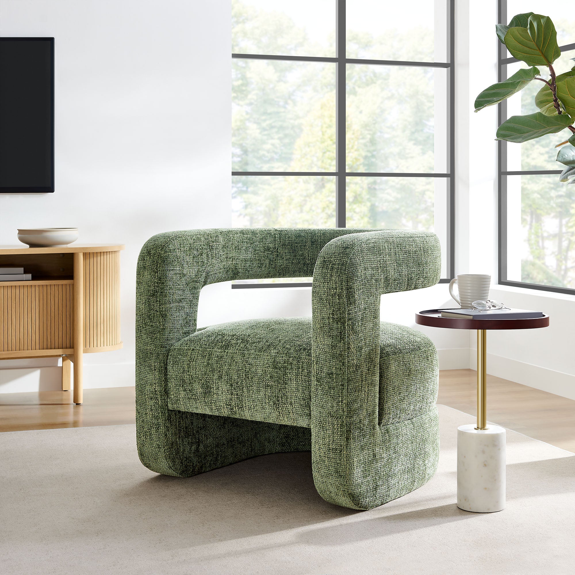 Jaylin Upholstered Chenille Accent Chair view 2