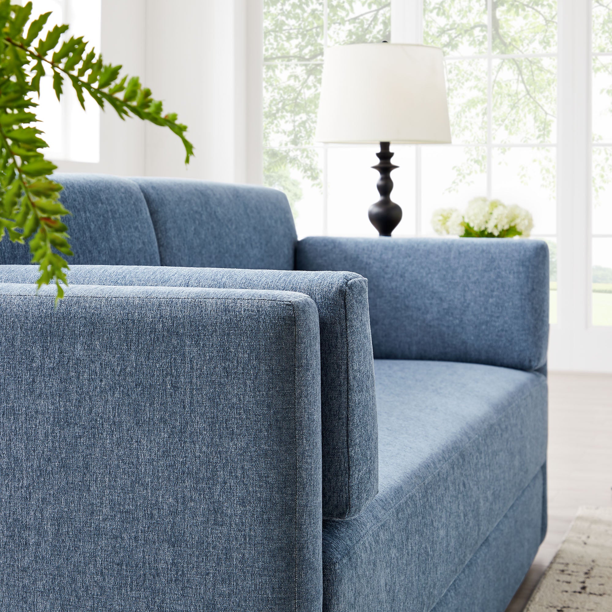 Linden Upholstered Heathered Chenille Sofa view 5