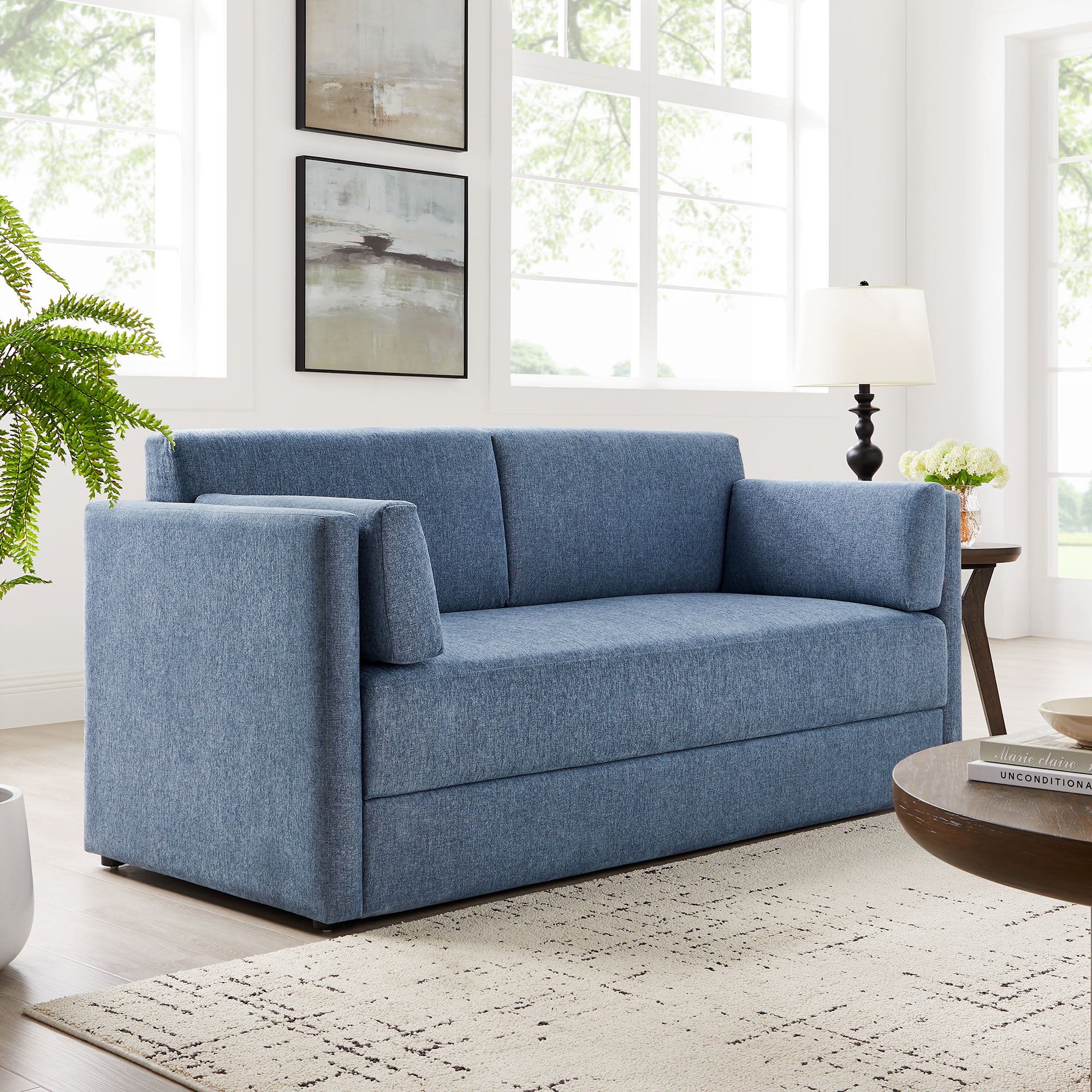 Linden Upholstered Heathered Chenille Sofa view 2