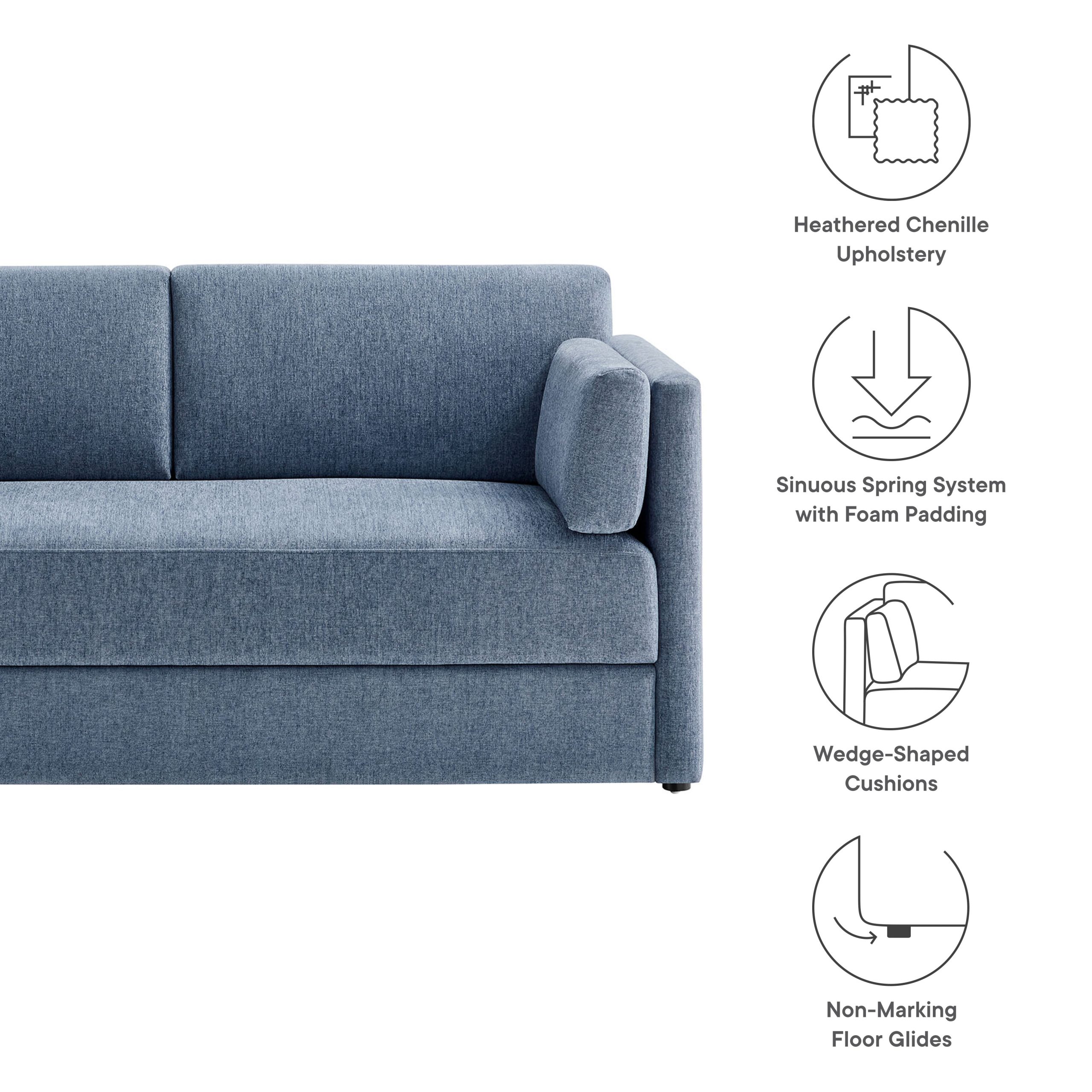 Linden Upholstered Heathered Chenille Sofa view 3