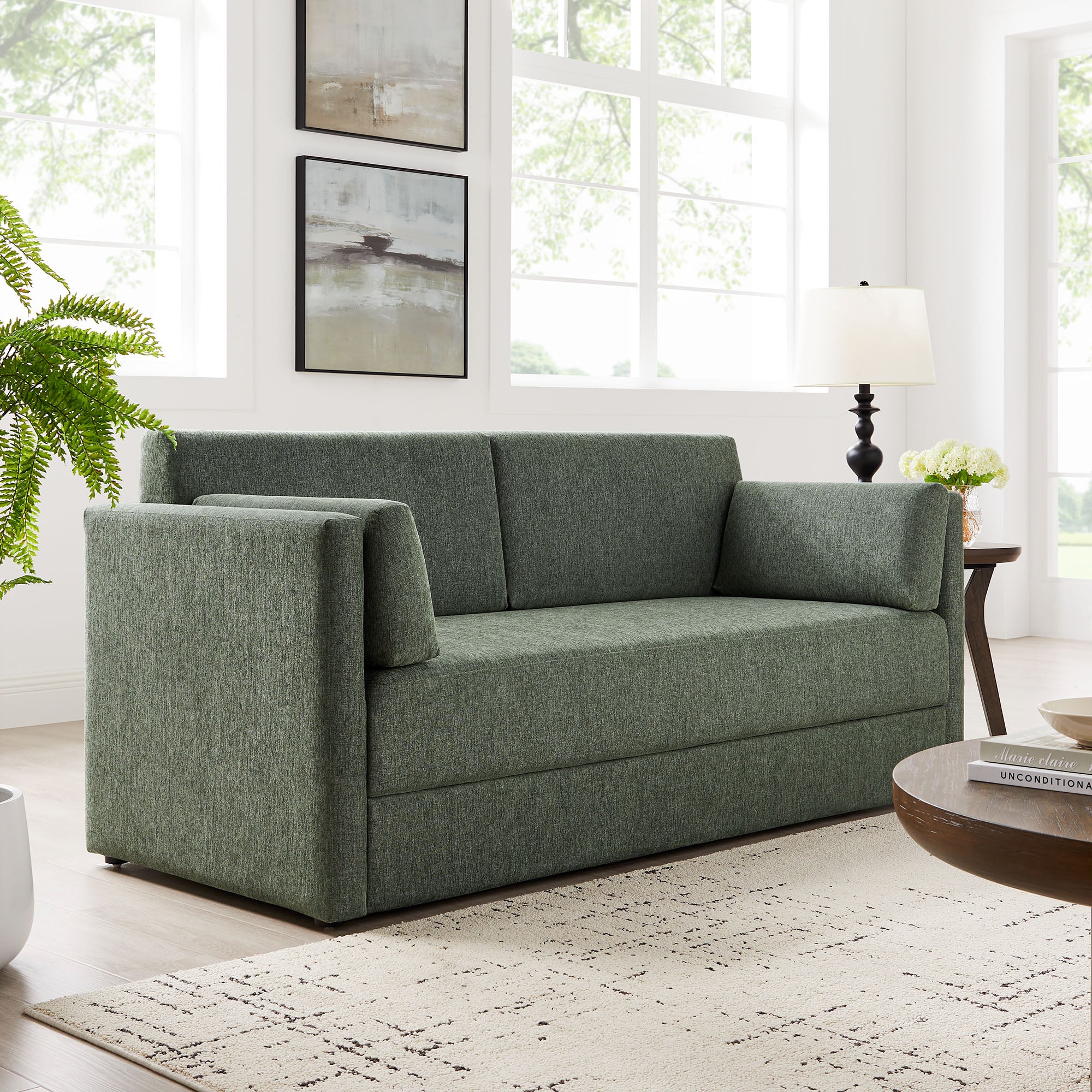 Linden Upholstered Heathered Chenille Sofa - Image 10