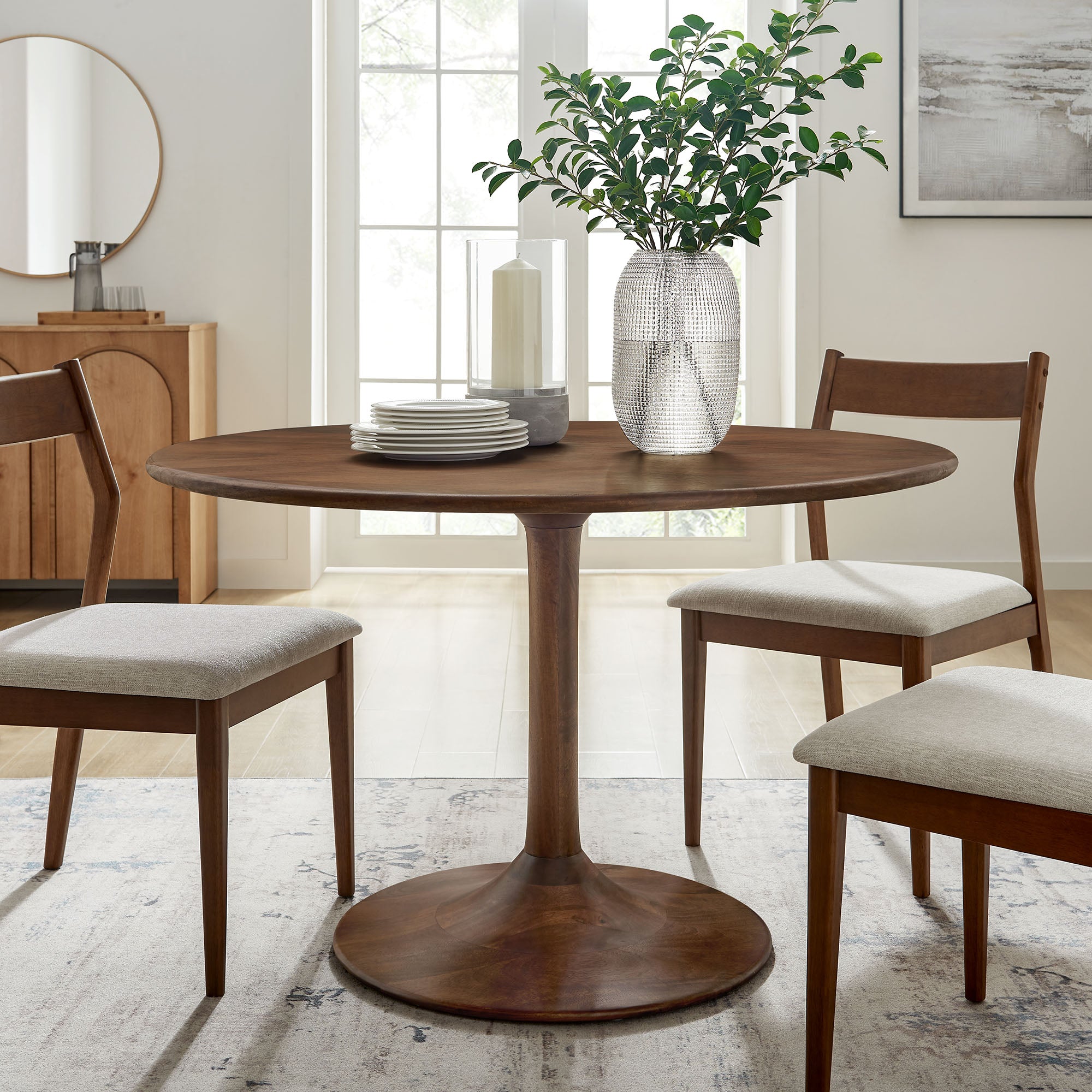 Lippa 48″ Round Solid Wood Dining Table view 2