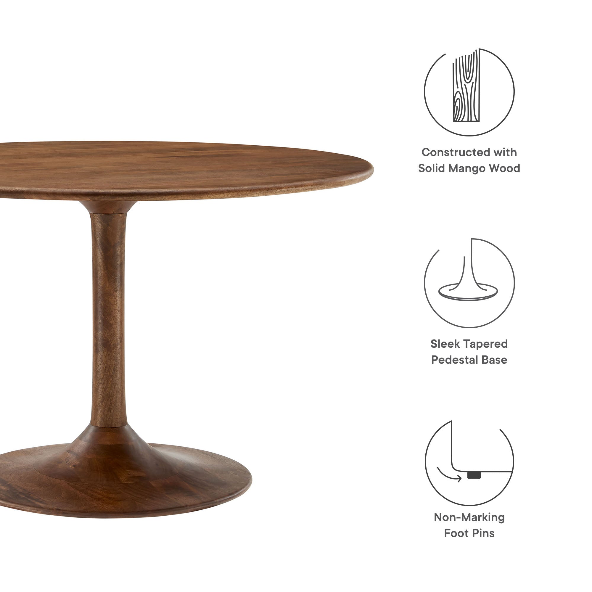 Lippa 48″ Round Solid Wood Dining Table view 3
