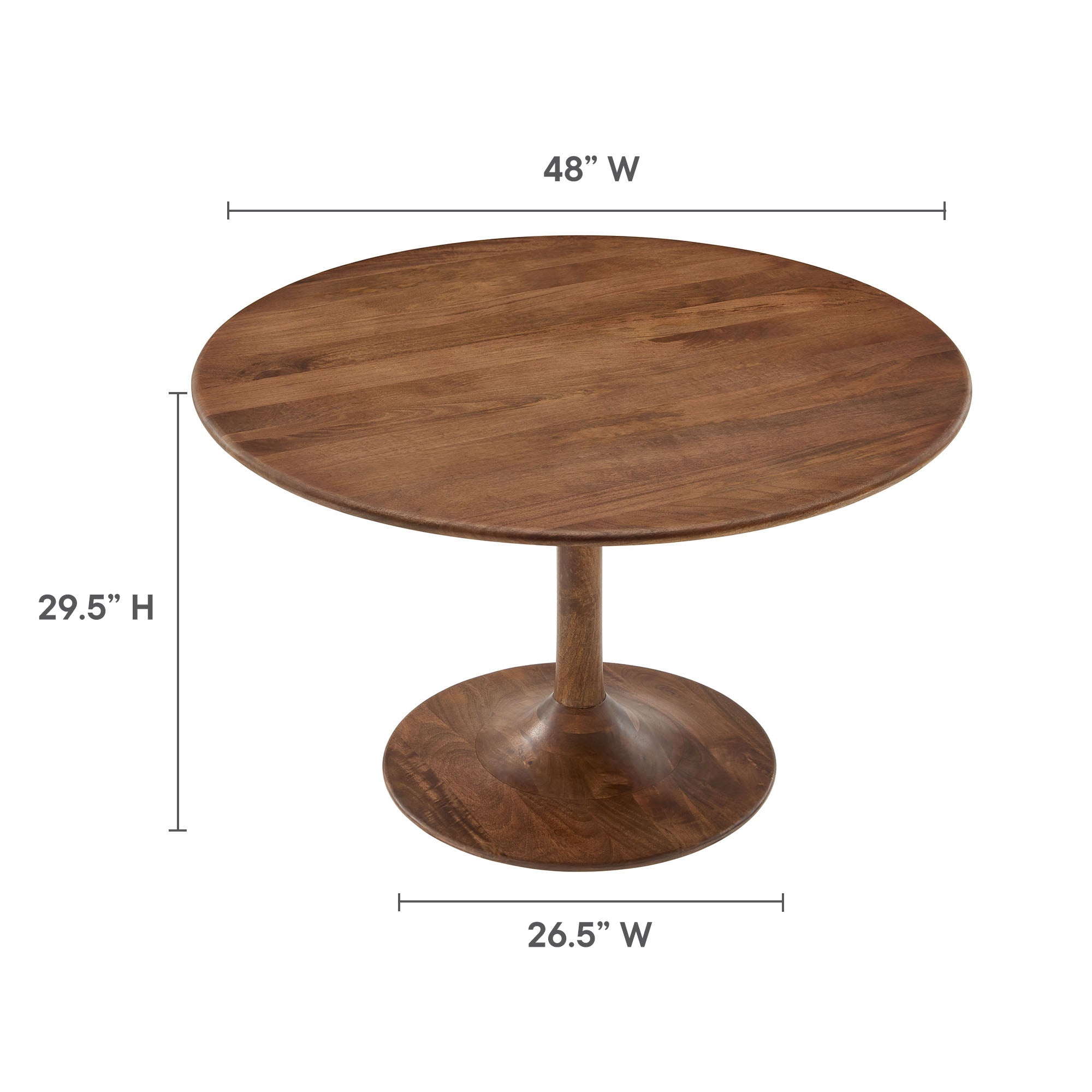 Lippa 48″ Round Solid Wood Dining Table view 4