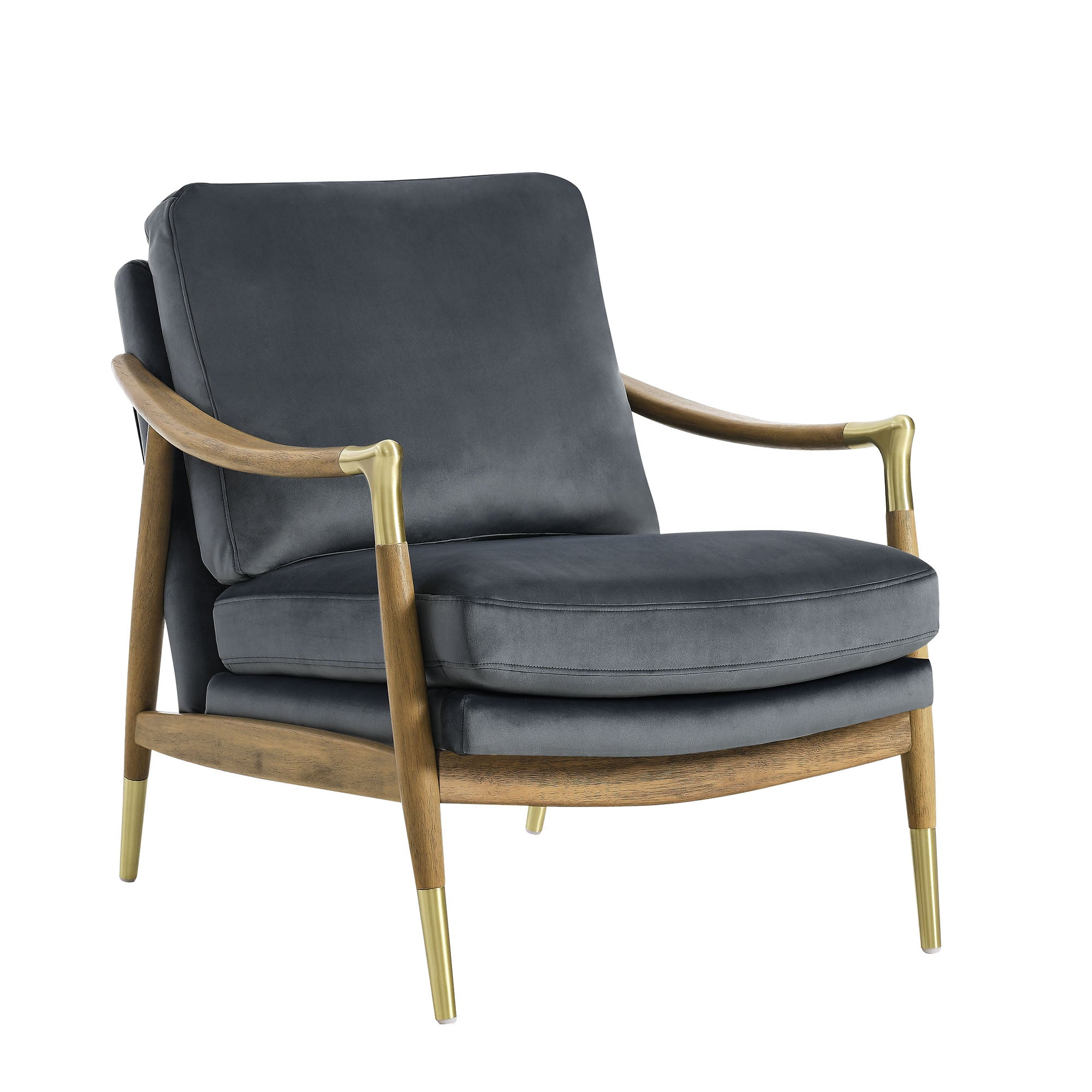 Langford Performance Velvet Accent Armchair view 1