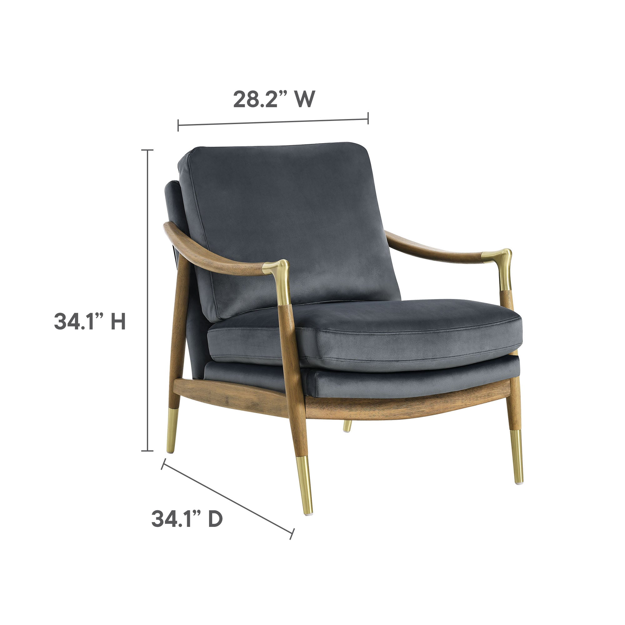 Langford Performance Velvet Accent Armchair view 4