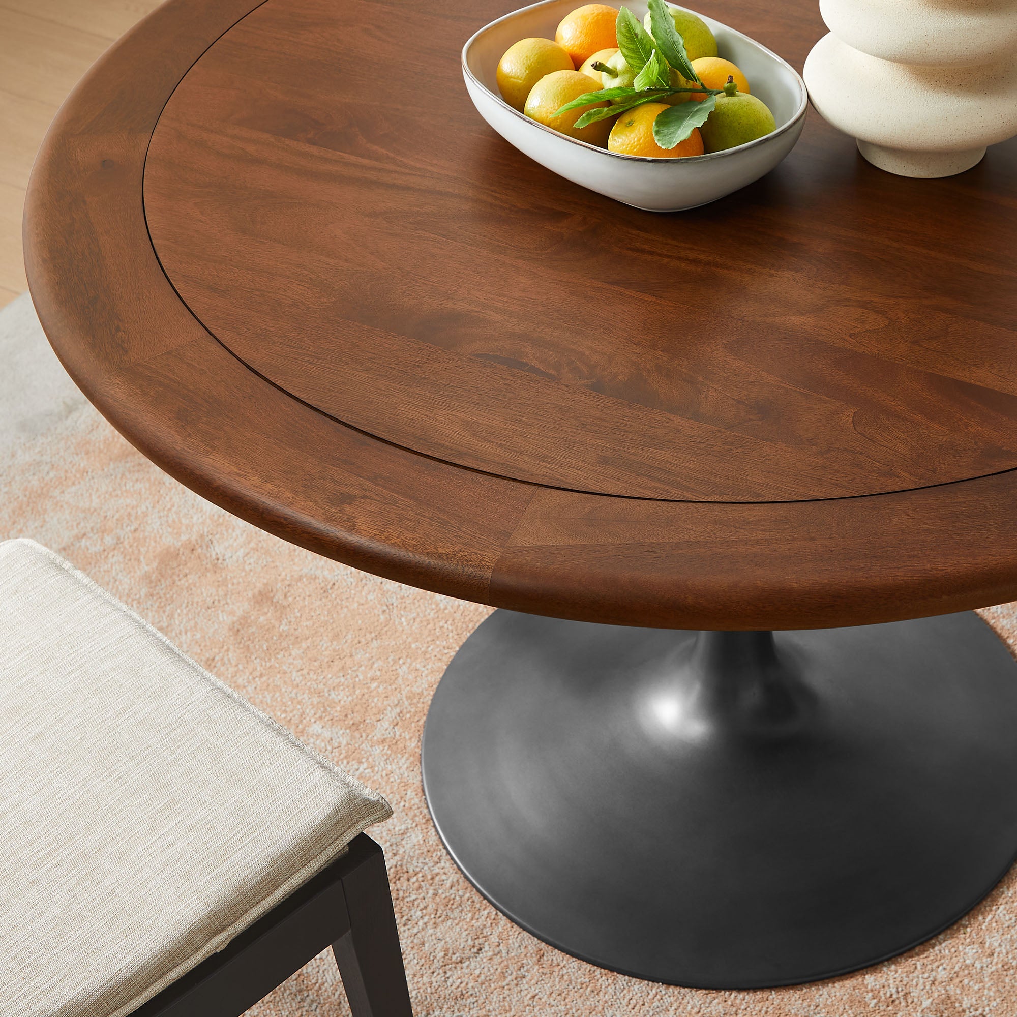 Lippa 48″ Round Pedestal Solid Wood Dining Table view 5
