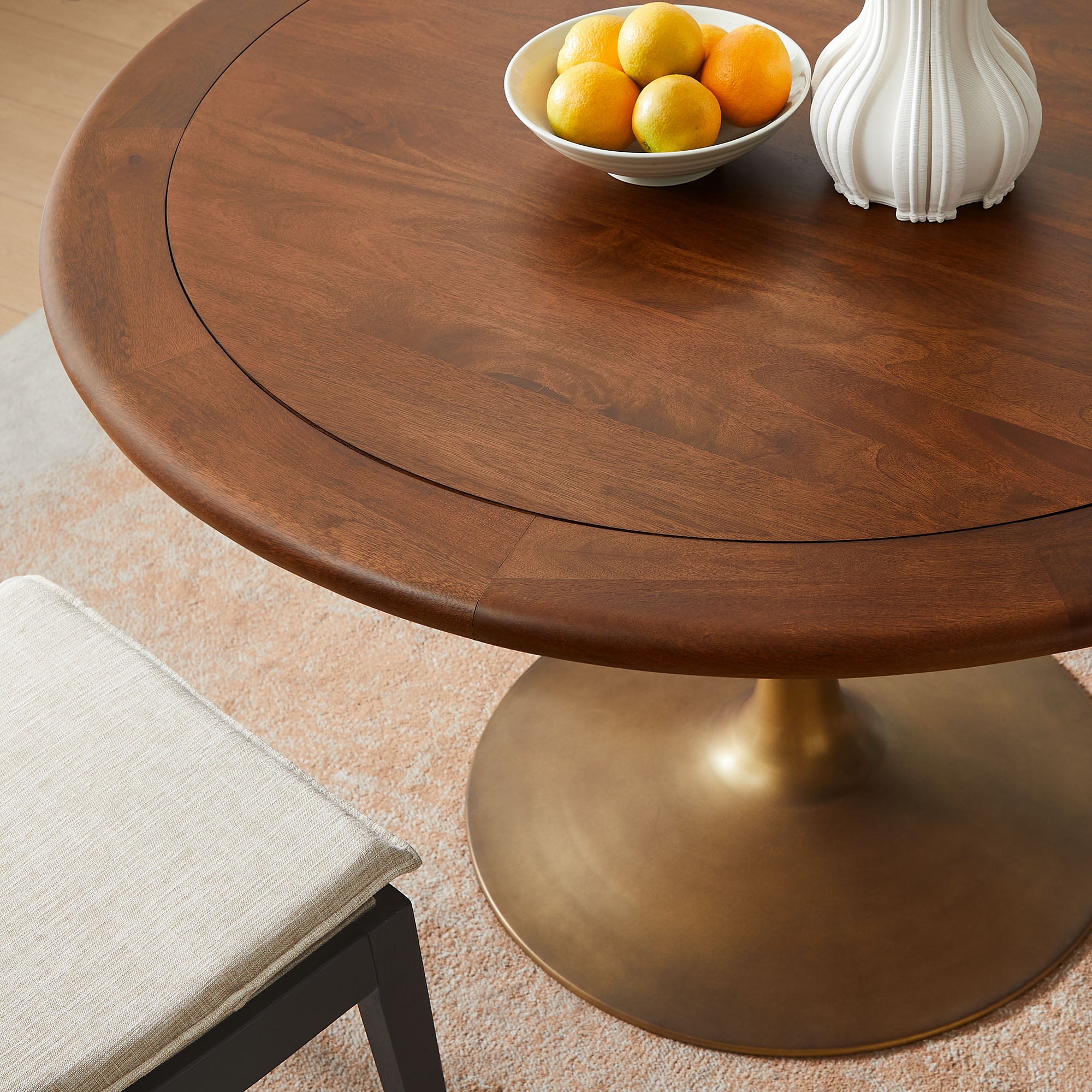 Lippa 48″ Round Pedestal Solid Wood Dining Table view 8