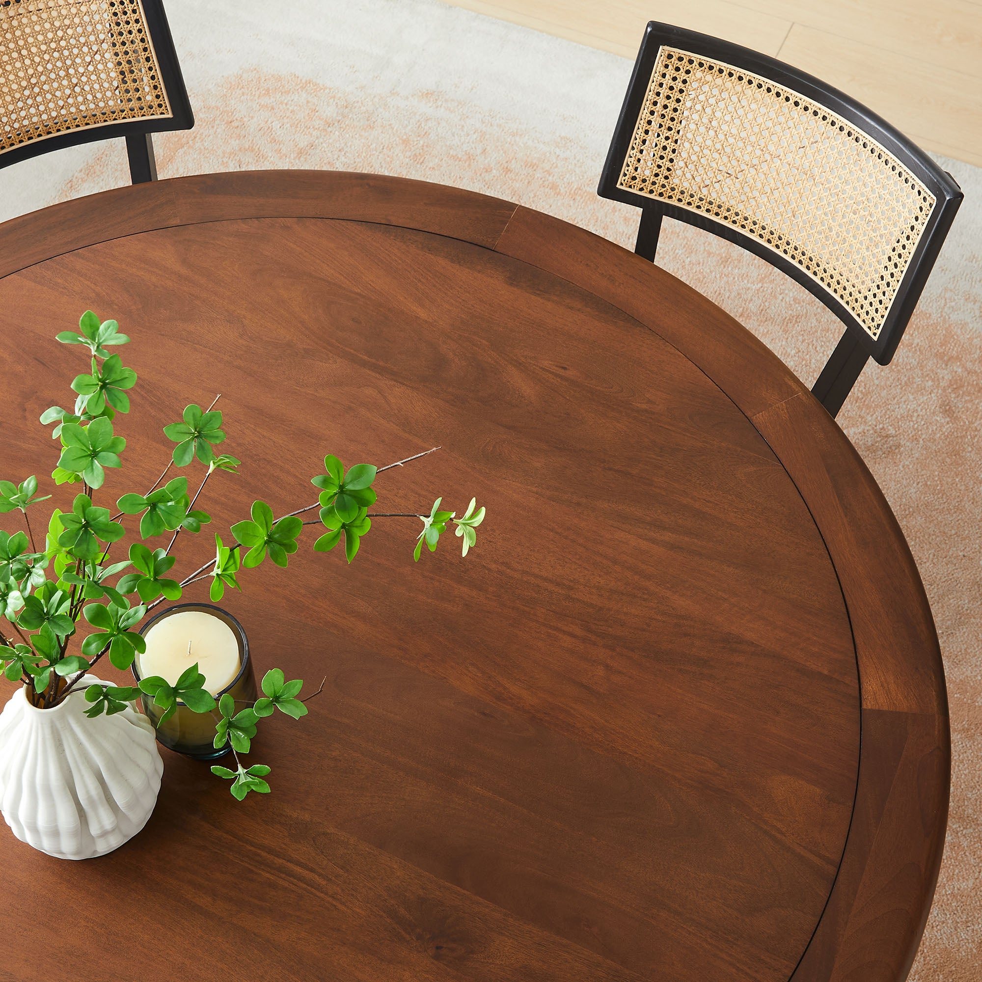 Lippa 60″ Round Pedestal Solid Wood Dining Table view 2