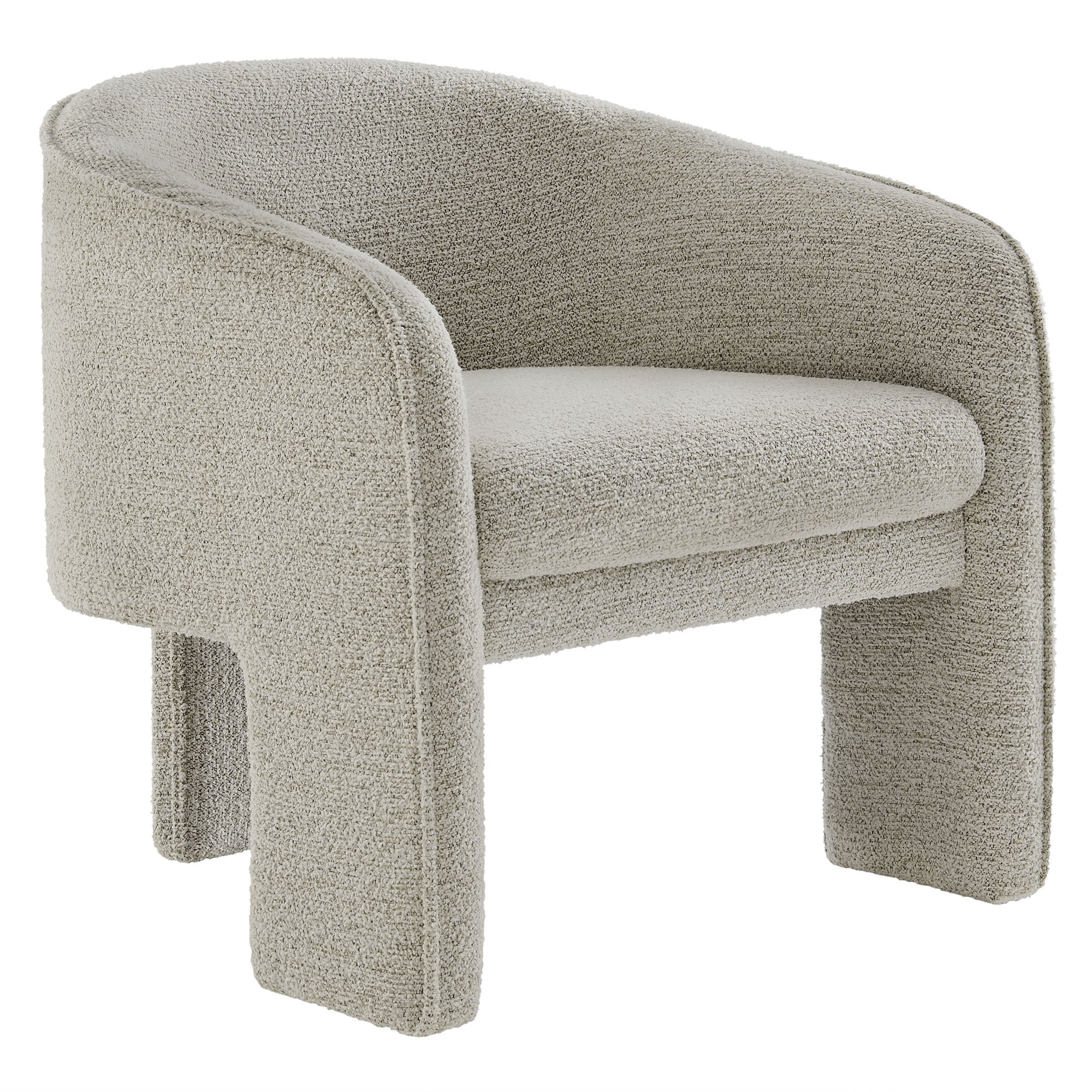 Greer Boucle Fabric Upholstered Accent Armchair view 1