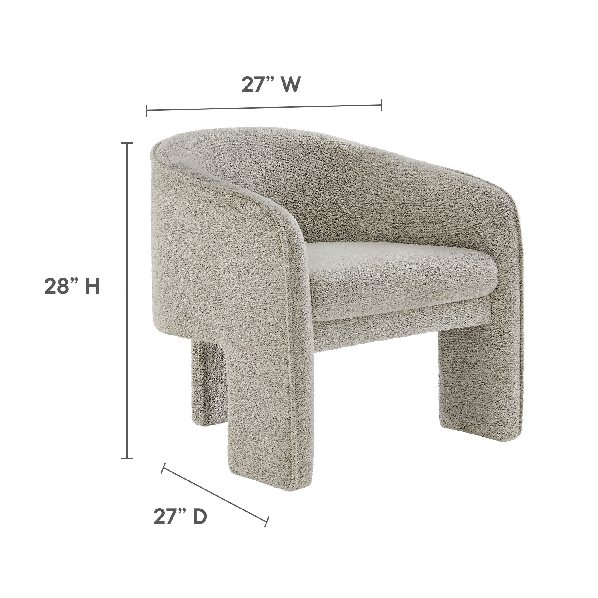 Greer Boucle Fabric Upholstered Accent Armchair view 4