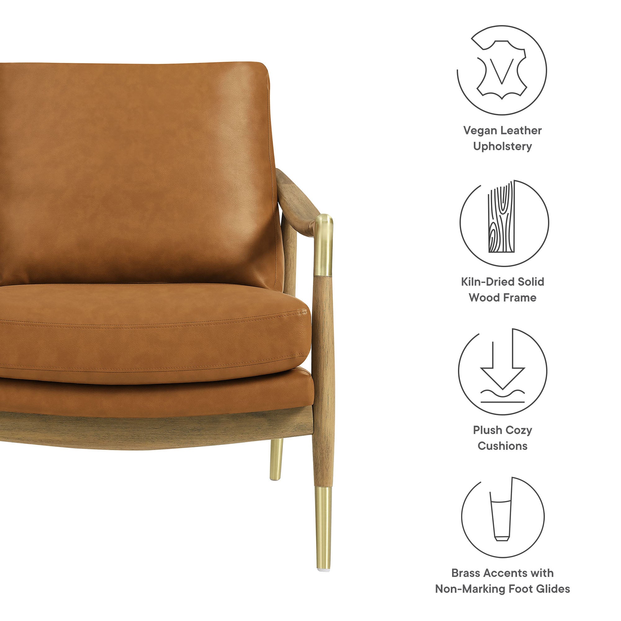 Langford Vegan Leather Accent Armchair view 3