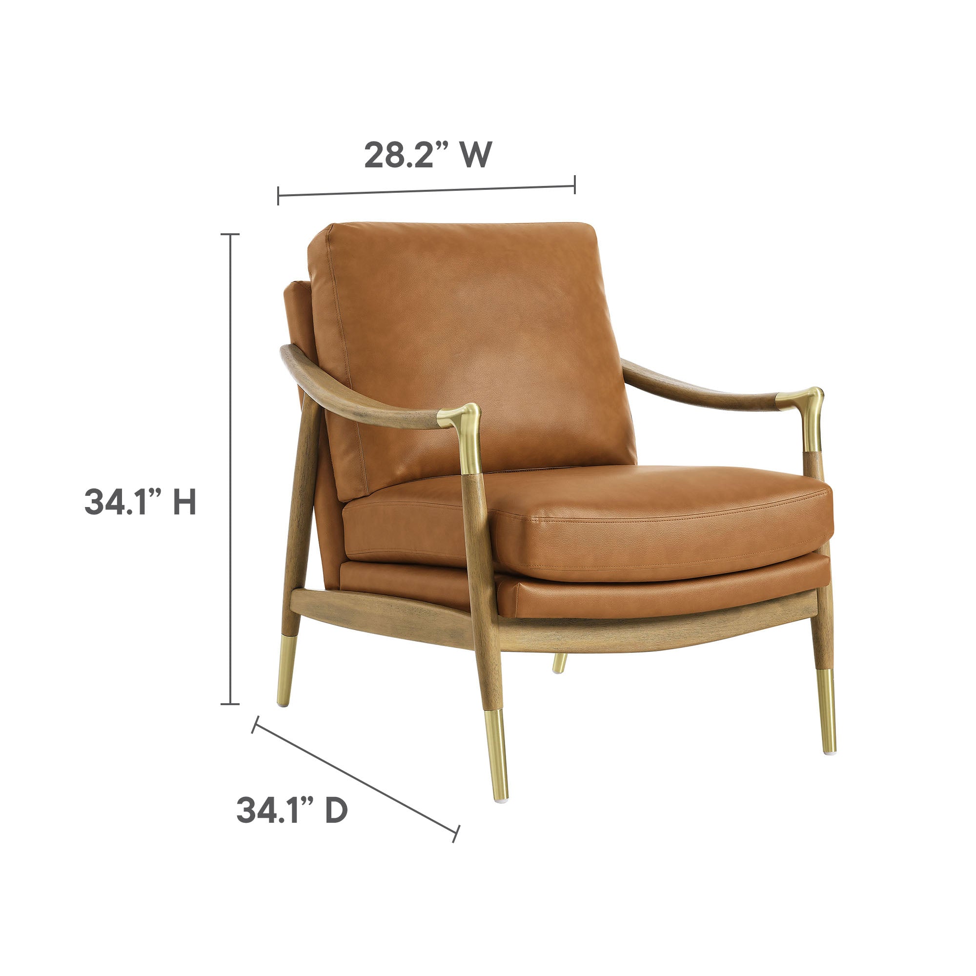Langford Vegan Leather Accent Armchair view 4