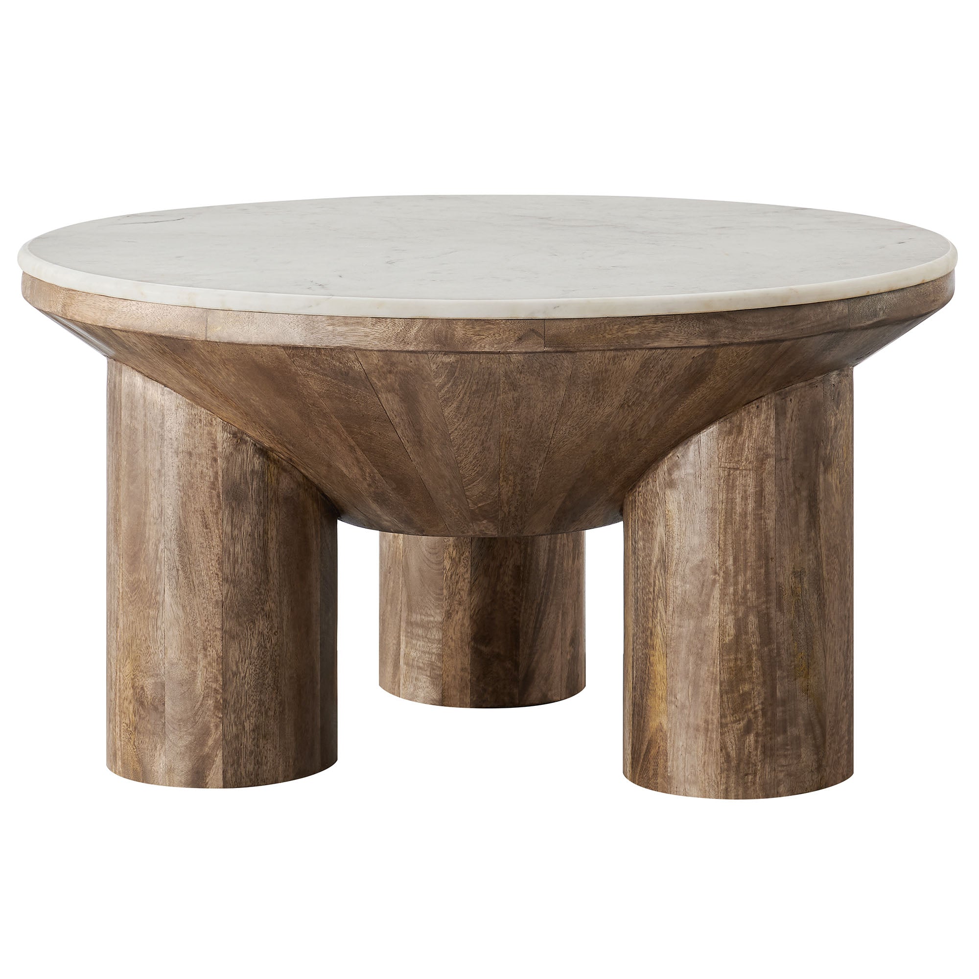 Ellison 33″ Round Wood Coffee Table With Marble Top view 7