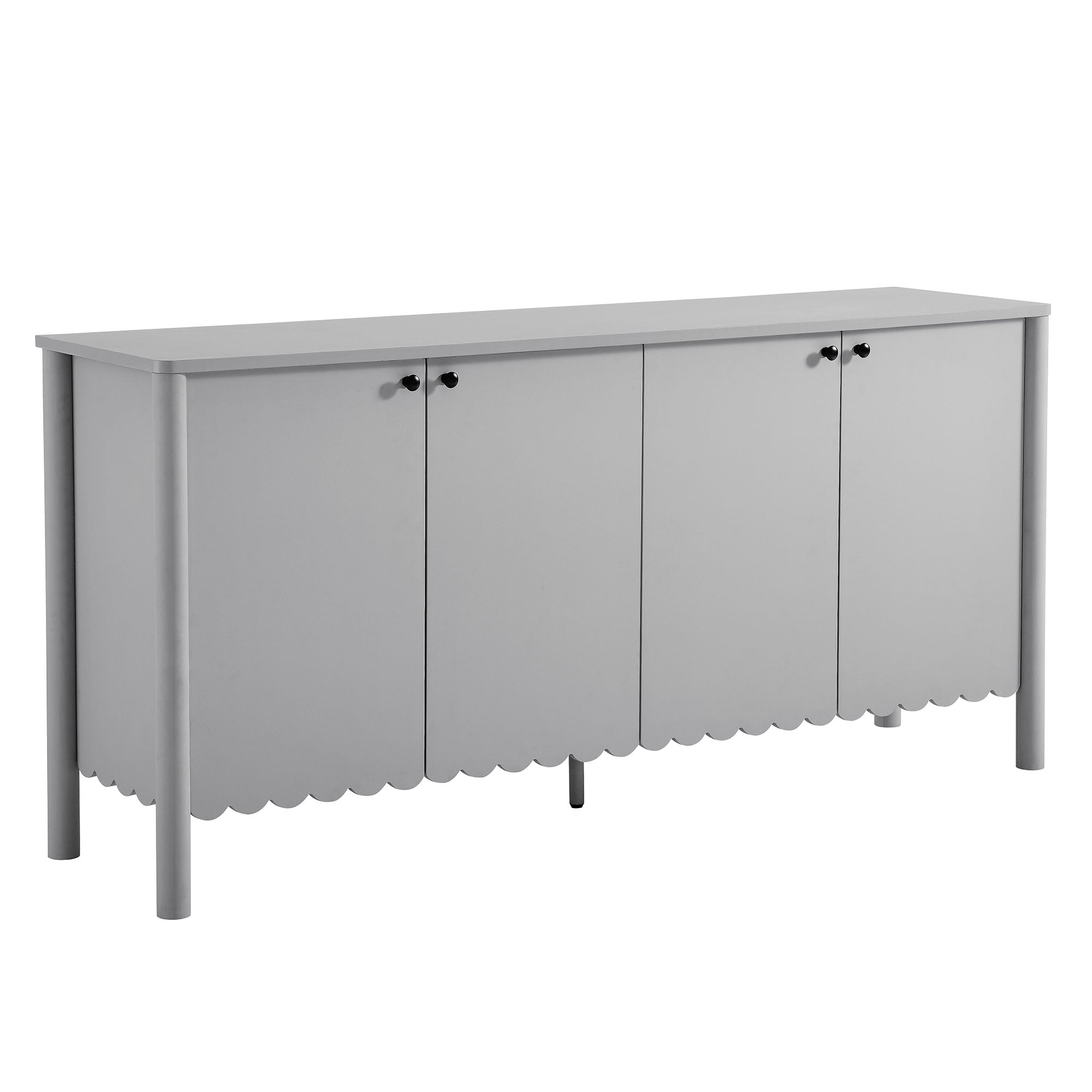 Emmeline 66″ 4-Door Scalloped Sideboard Cabinet view 1