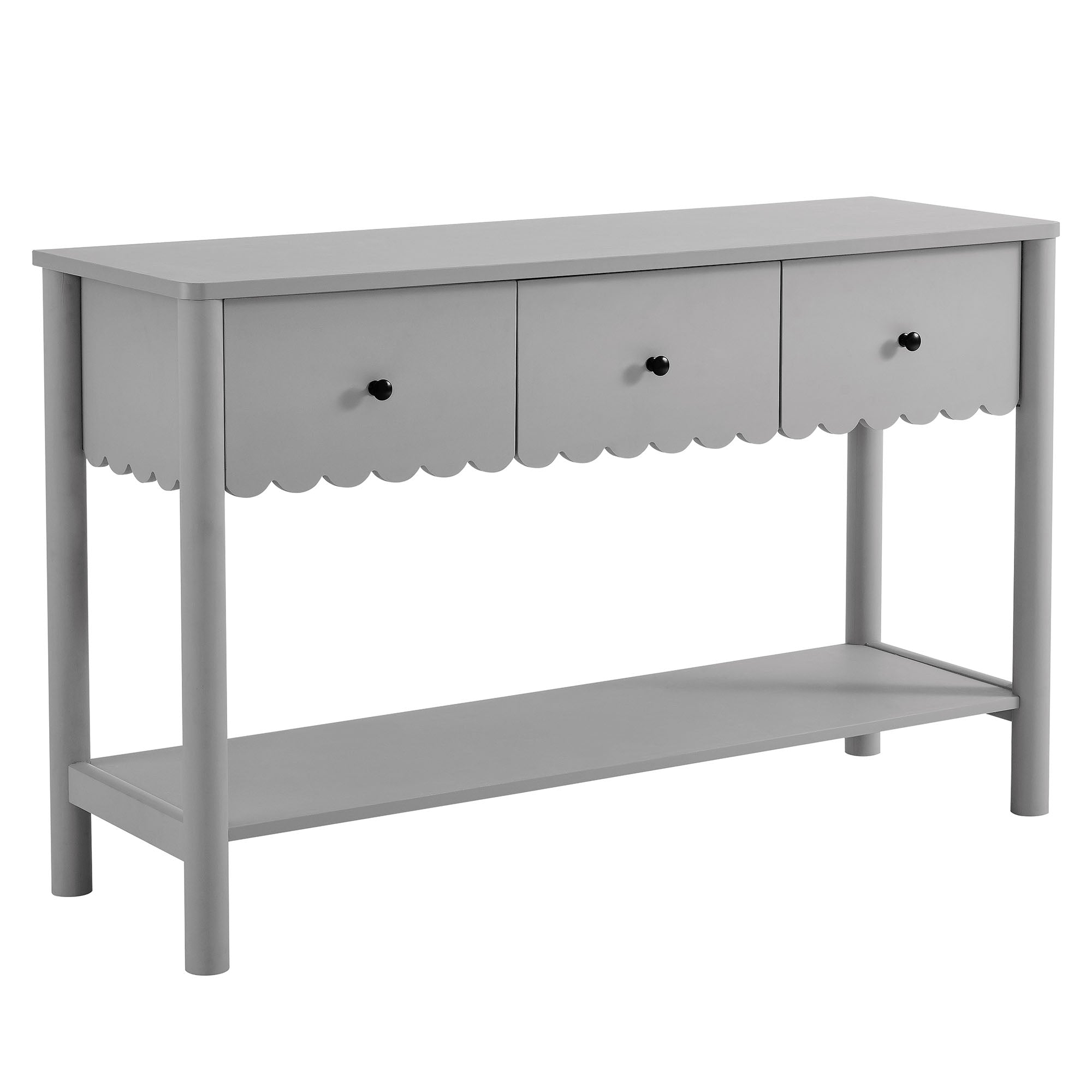 Emmeline 3-Drawer Scalloped Console Table view 1