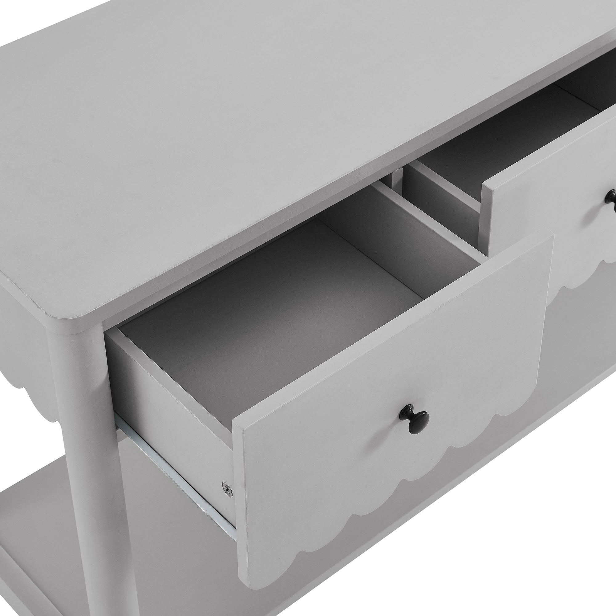 Emmeline 3-Drawer Scalloped Console Table view 8