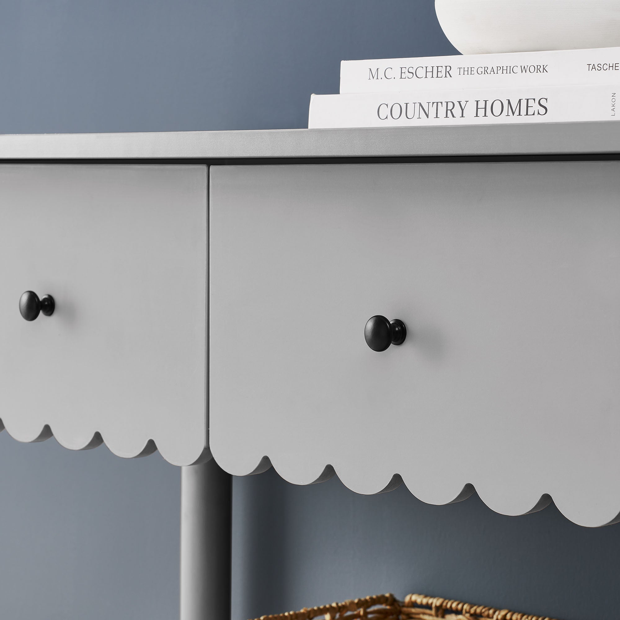 Emmeline 3-Drawer Scalloped Console Table view 5