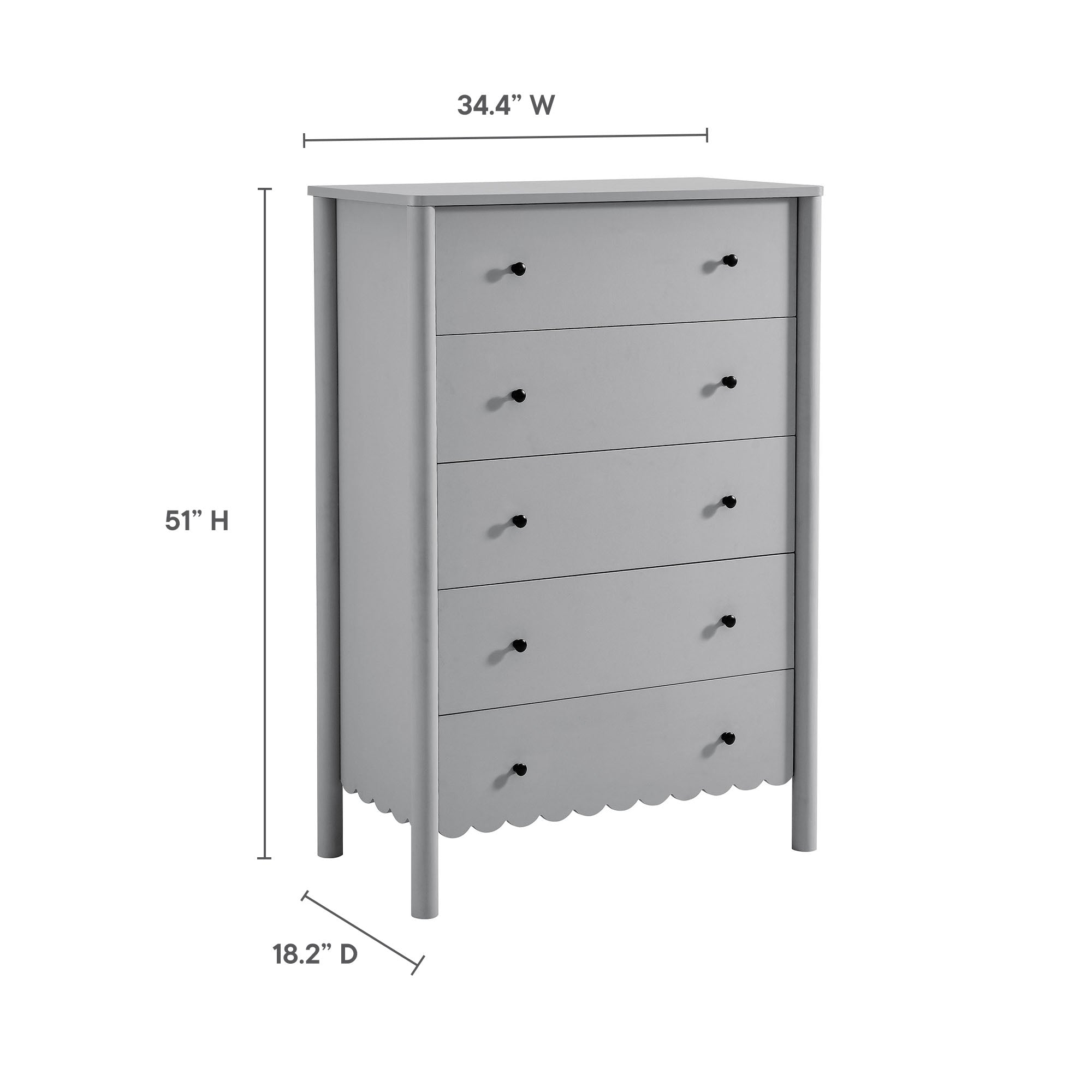 Emmeline Scalloped 5-Drawer Chest view 4