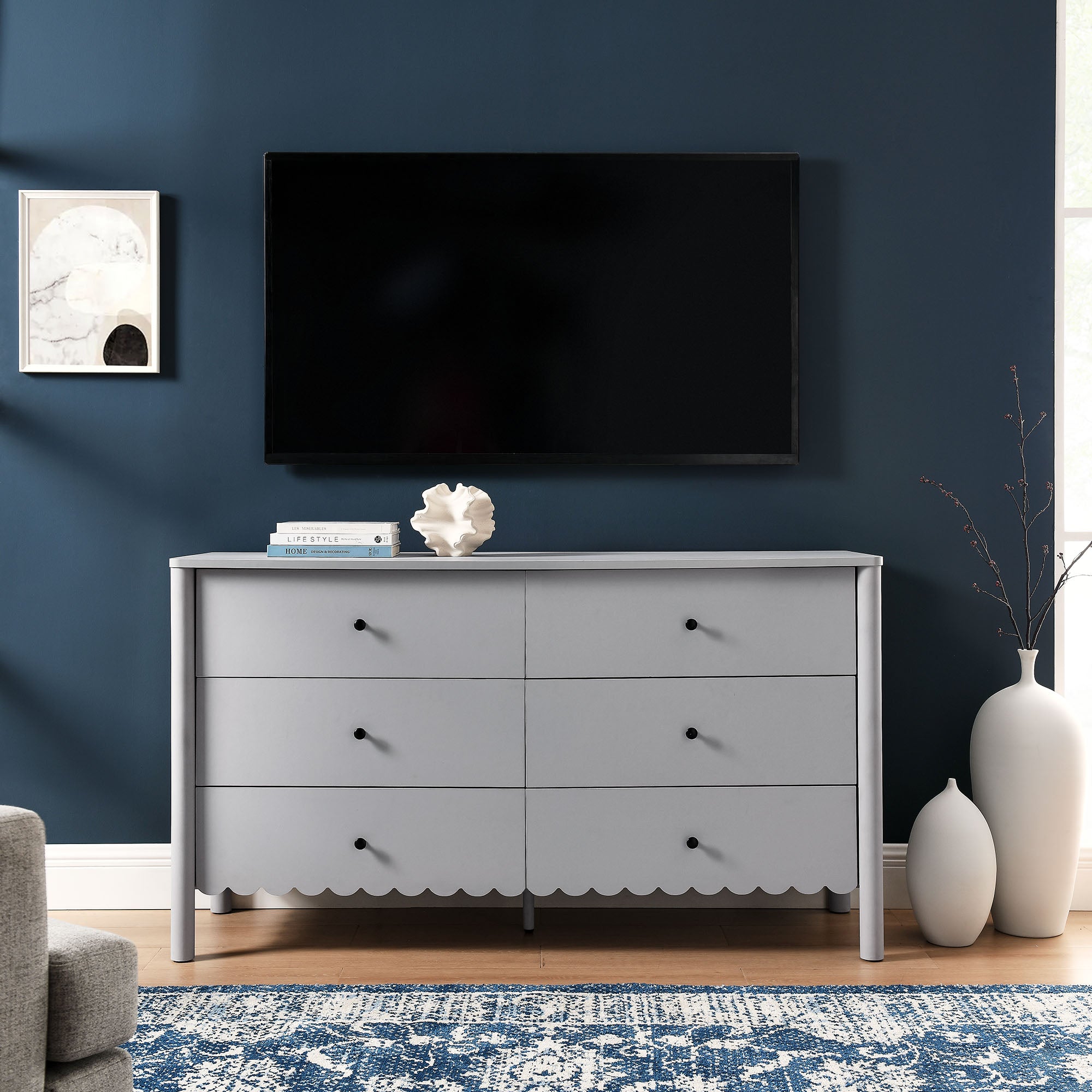 Emmeline Scalloped 6-Drawer Dresser view 5