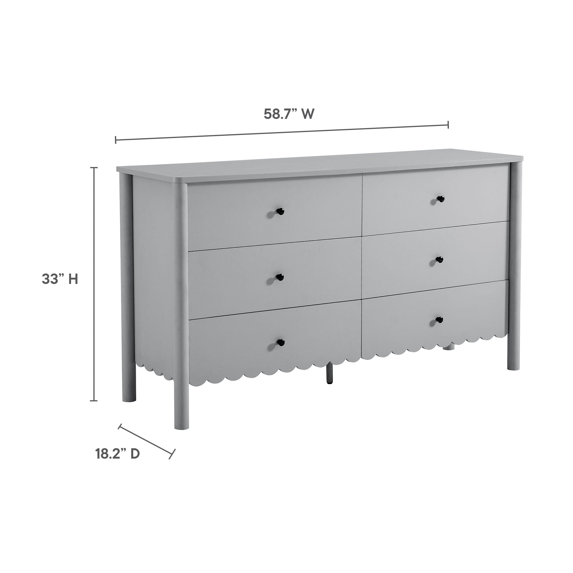 Emmeline Scalloped 6-Drawer Dresser view 4