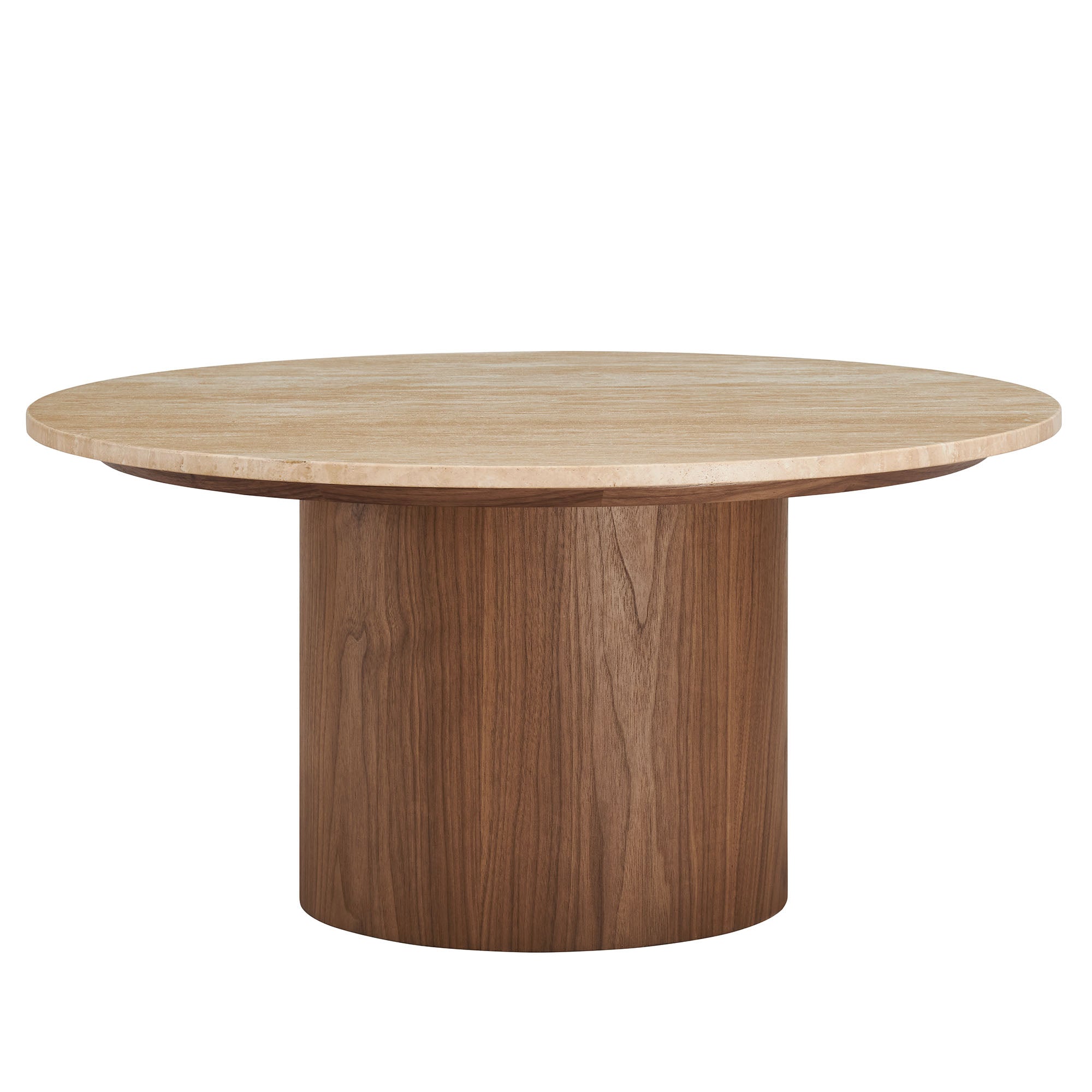 Kioni Round Travertine Coffee Table view 1