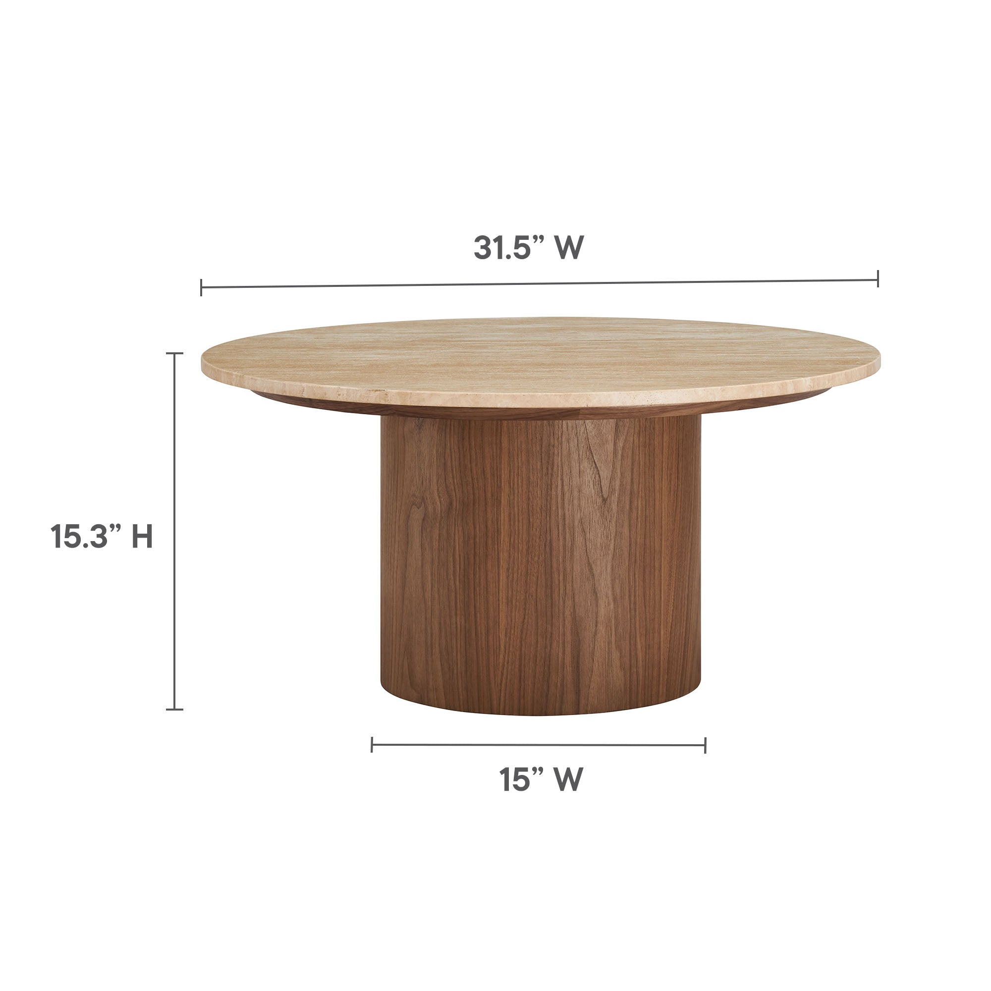 Kioni Round Travertine Coffee Table view 4