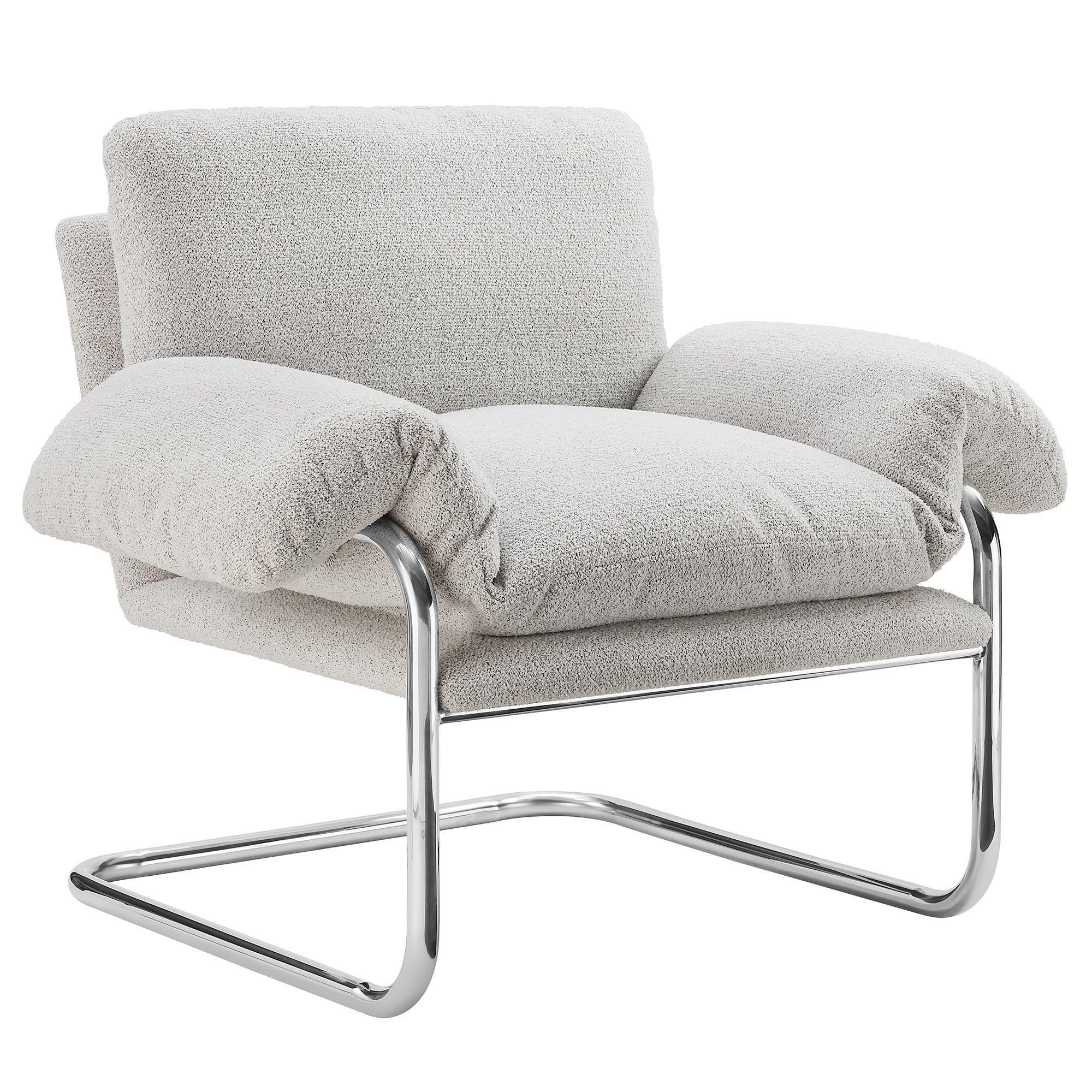 Ansel Boucle Fabric Accent Chair view 1