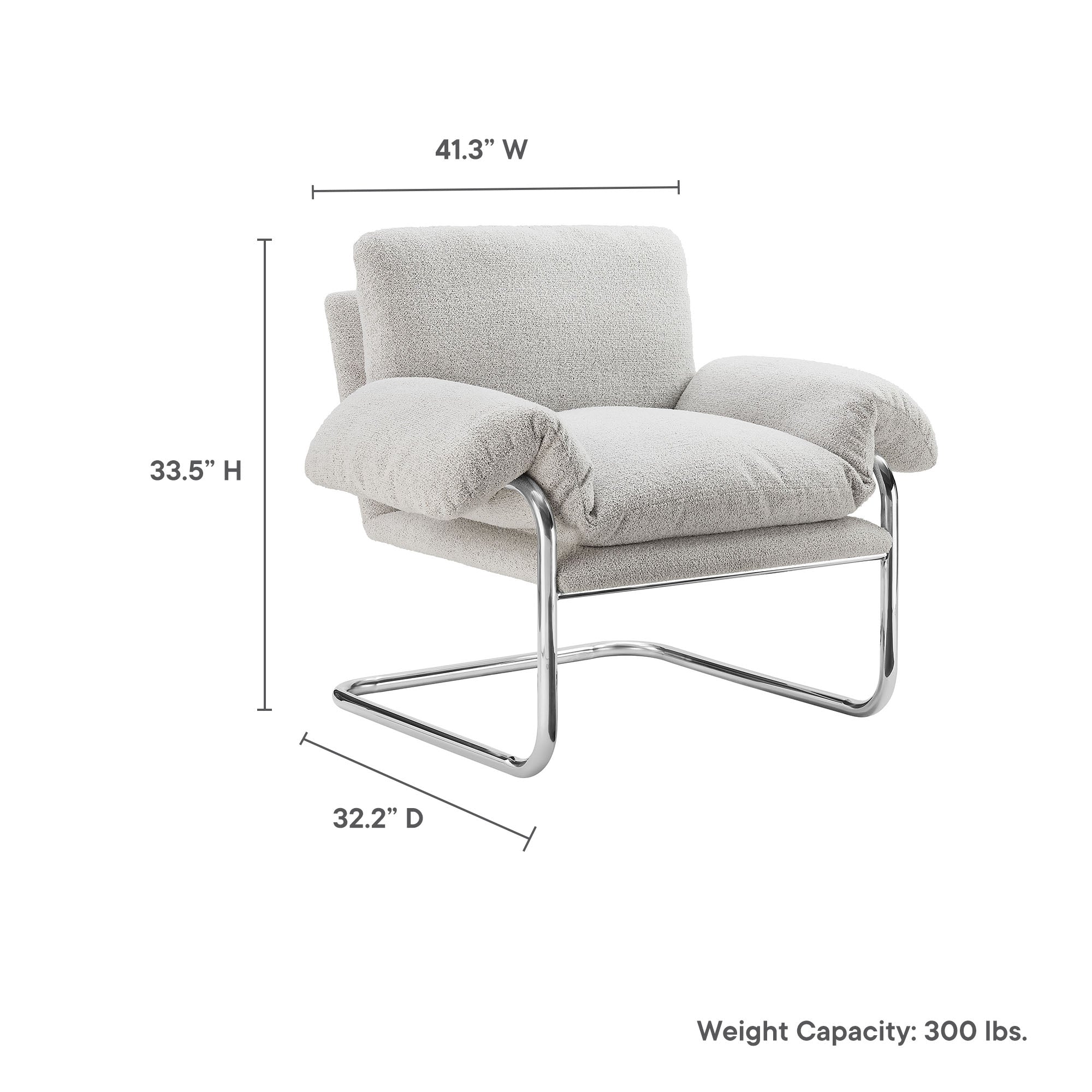 Ansel Boucle Fabric Accent Chair view 4