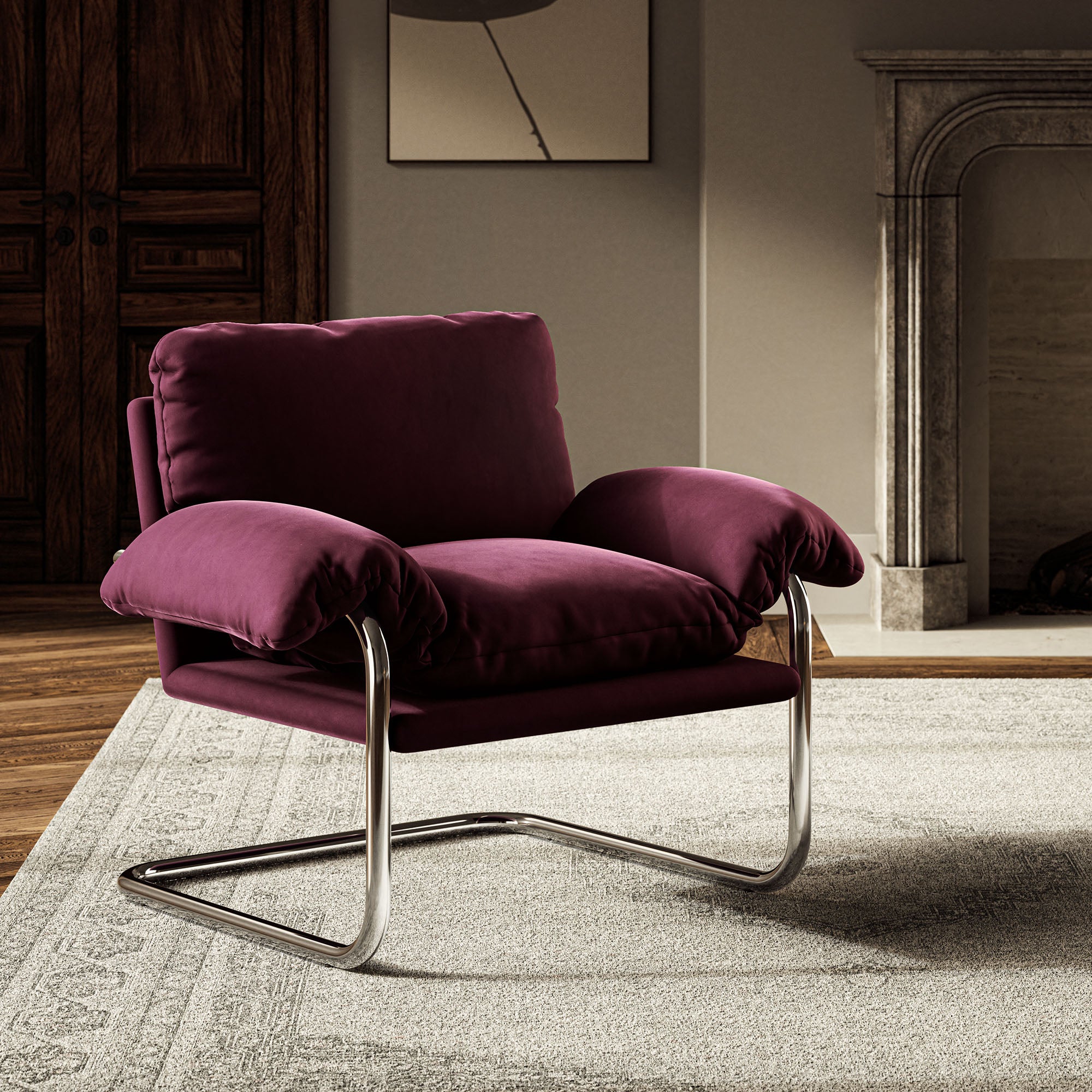 Ansel Performance Velvet Accent Chair - Image 10