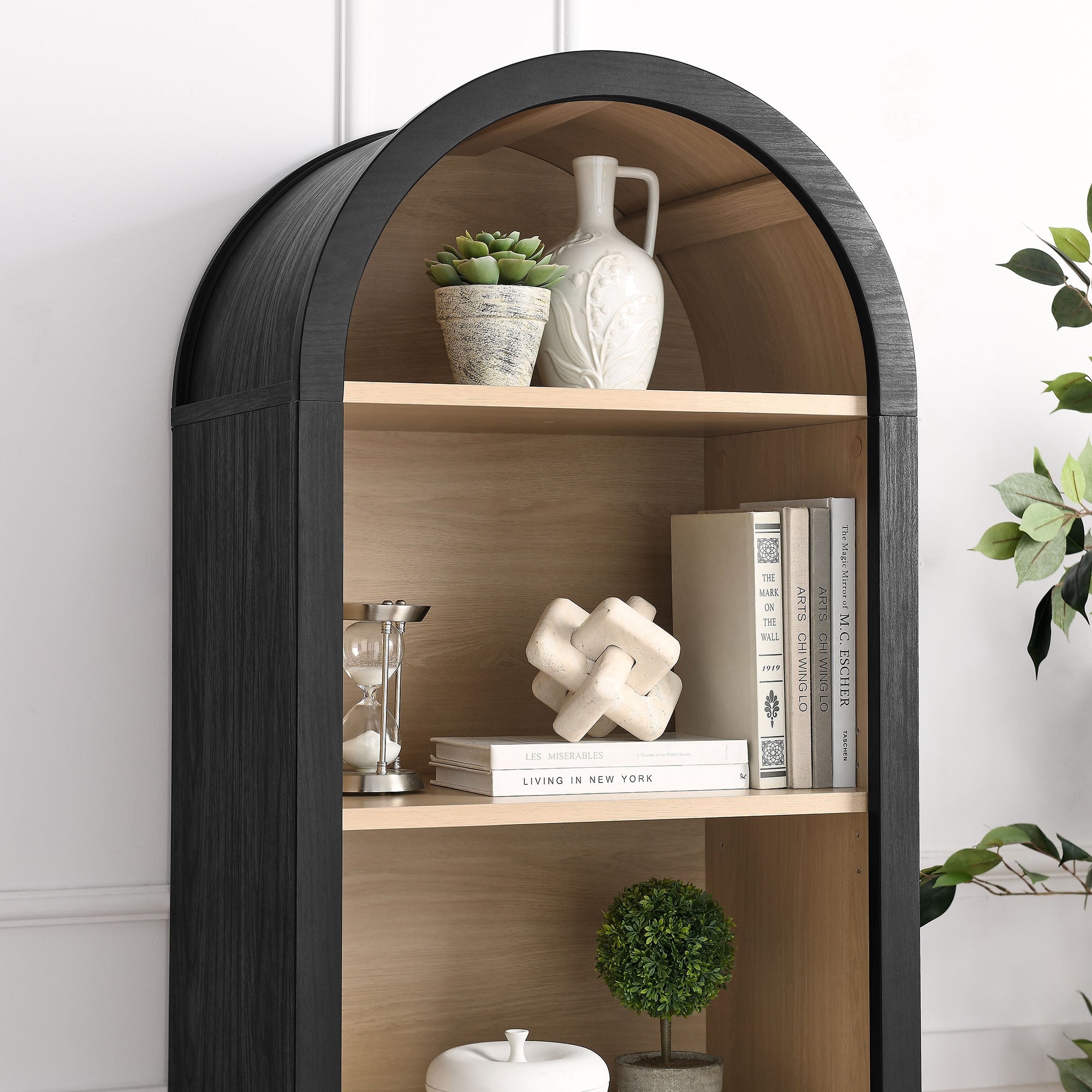 Evie Arched Narrow Bookcase Display Cabinet view 5