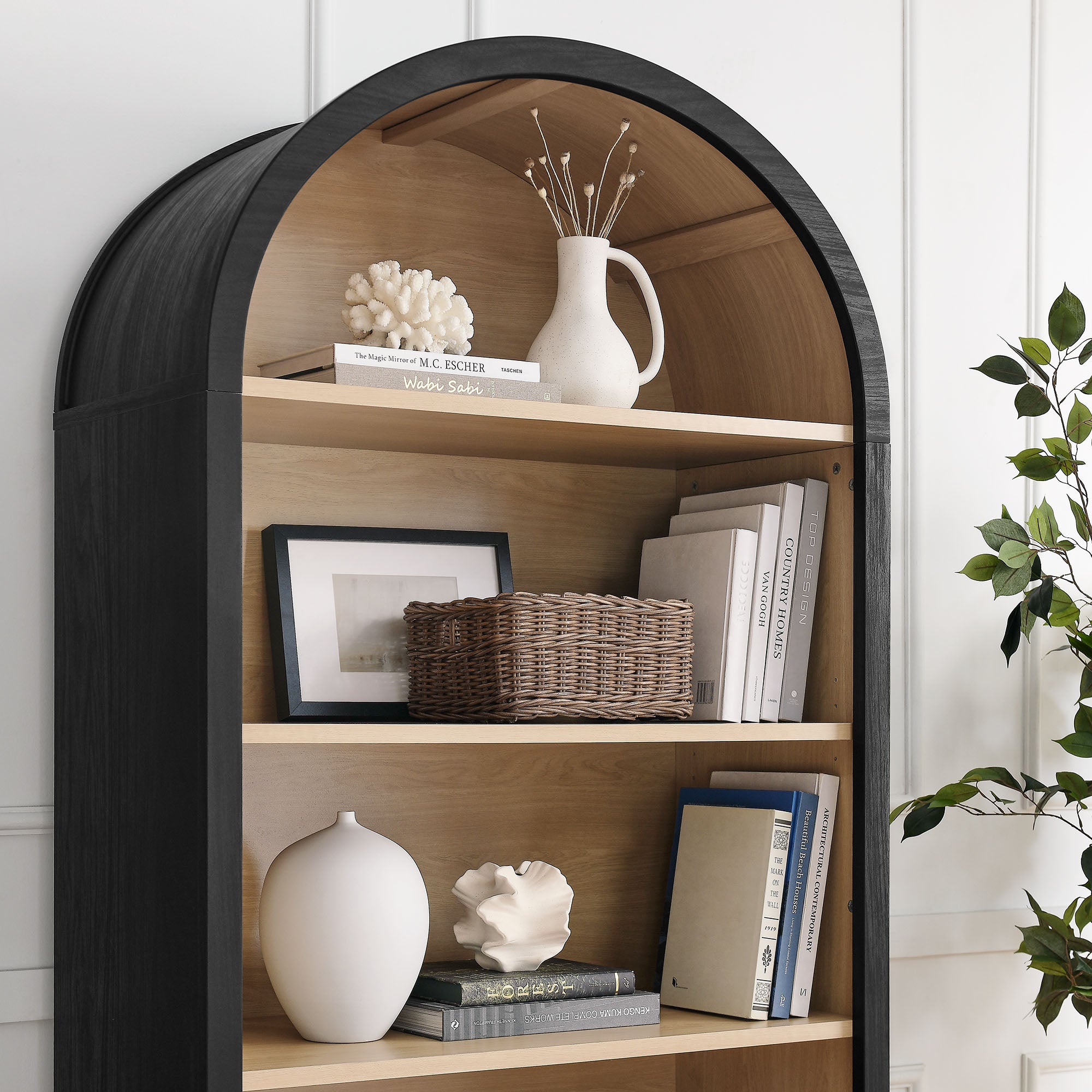 Evie Arched Wide Bookcase Display Cabinet view 5