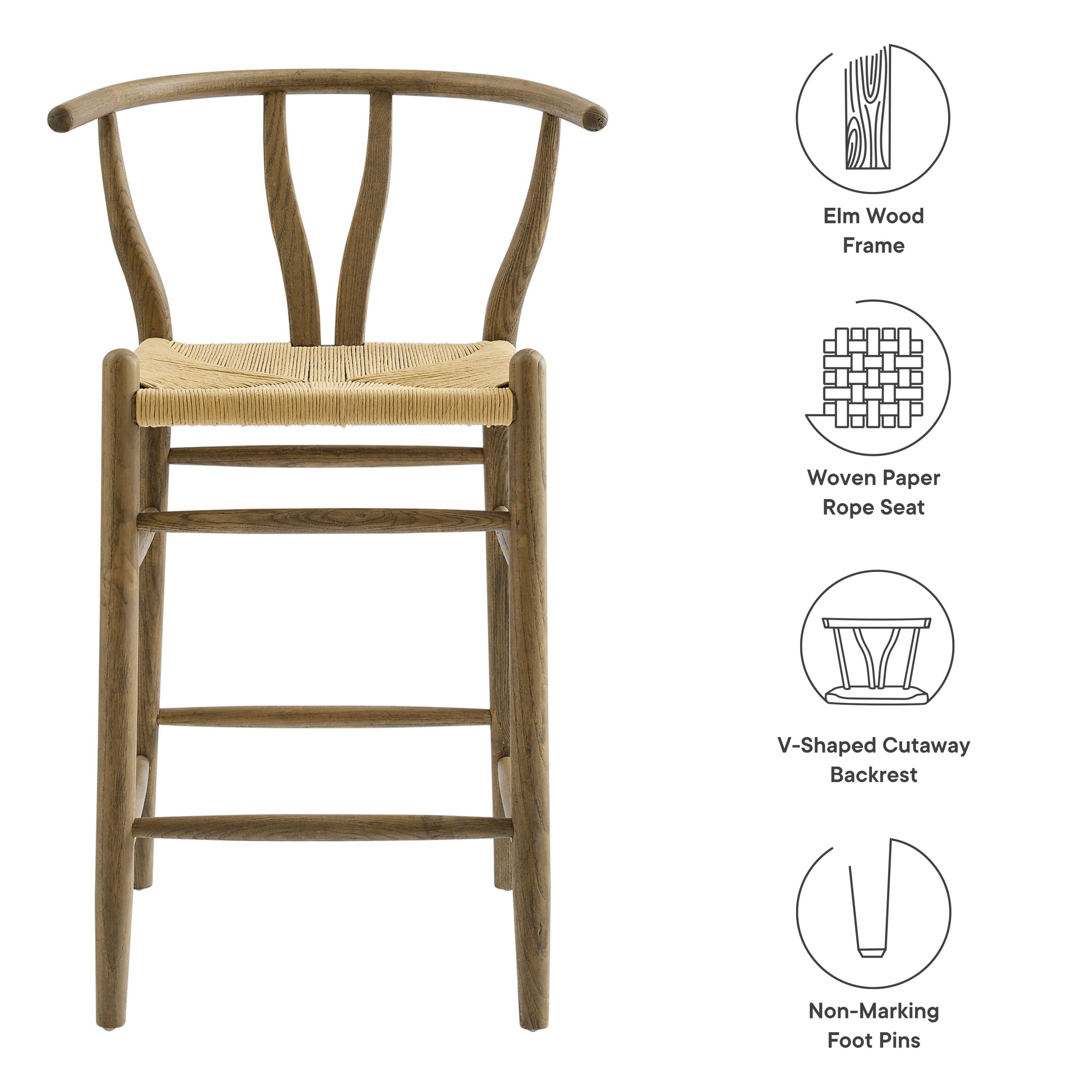 Amish Wood Counter Stool view 3