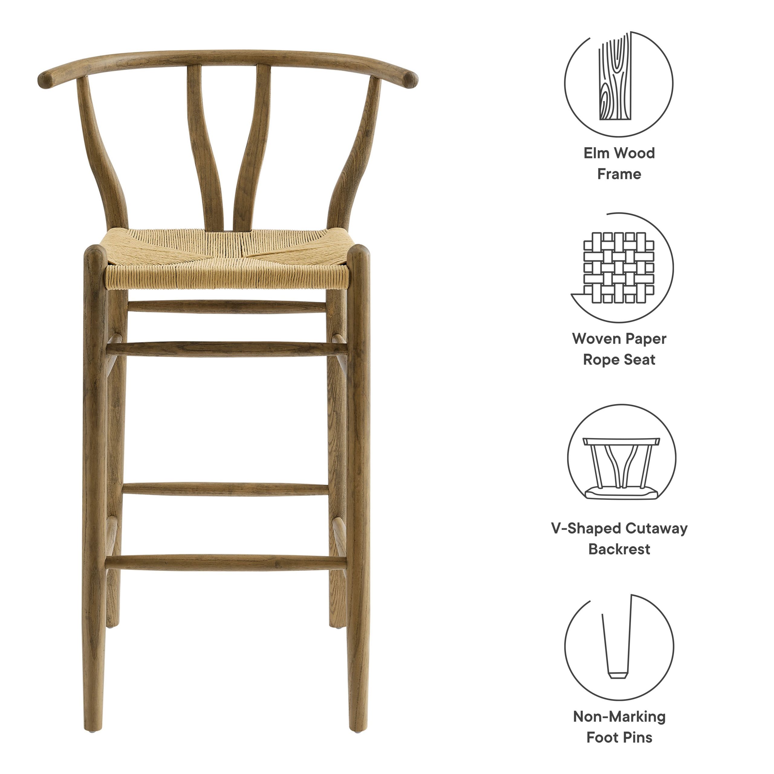 Amish Wood Bar Stool view 3