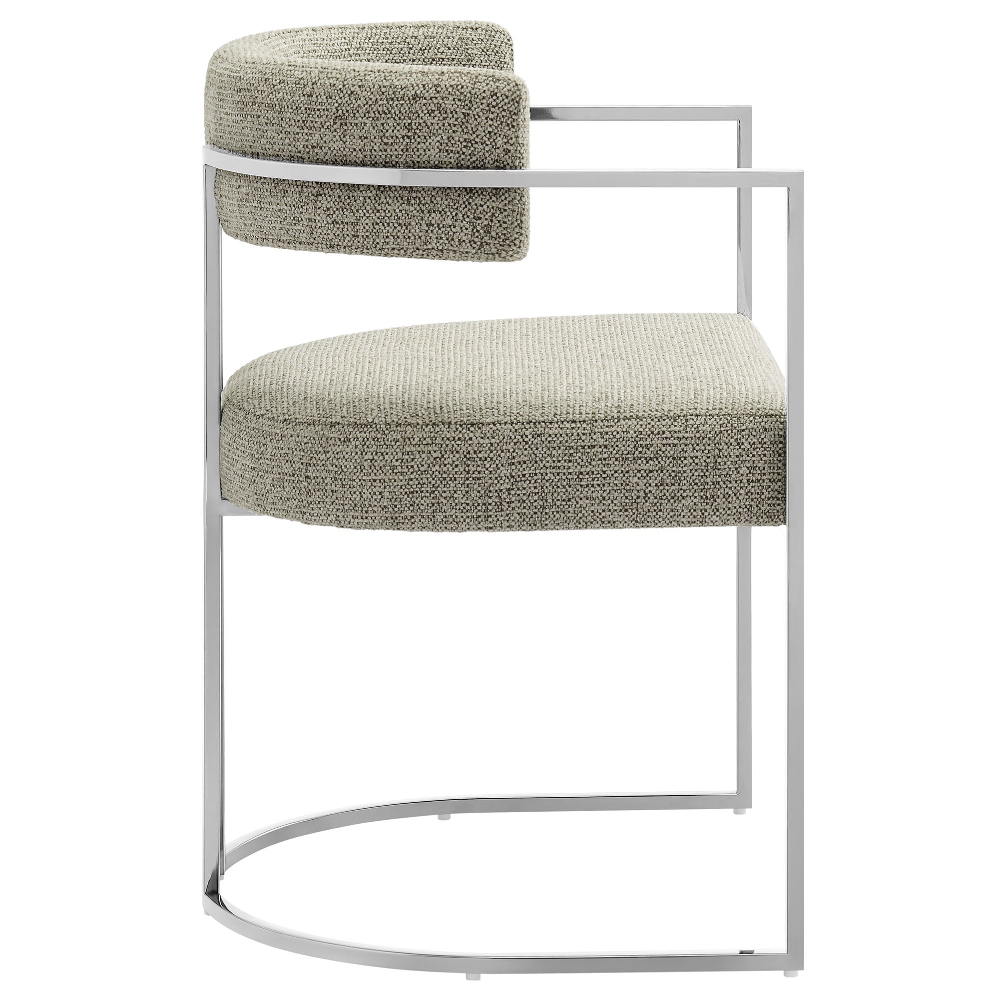 Huron Curved Back Fabric and Metal Dining Accent Chair view 7