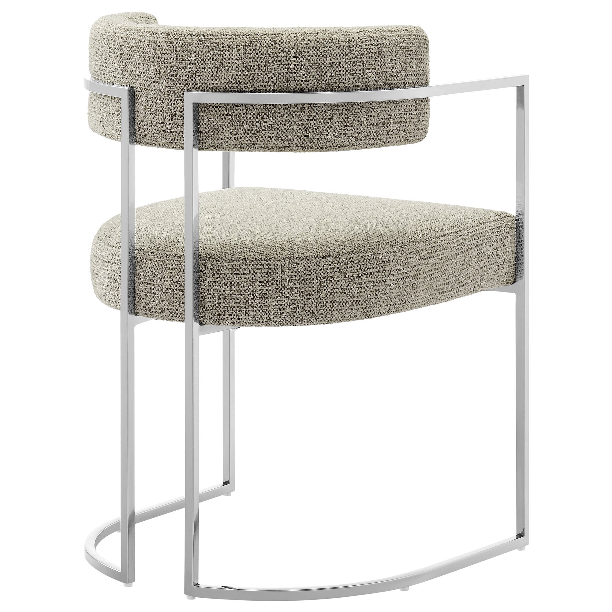 Huron Curved Back Fabric and Metal Dining Accent Chair view 8