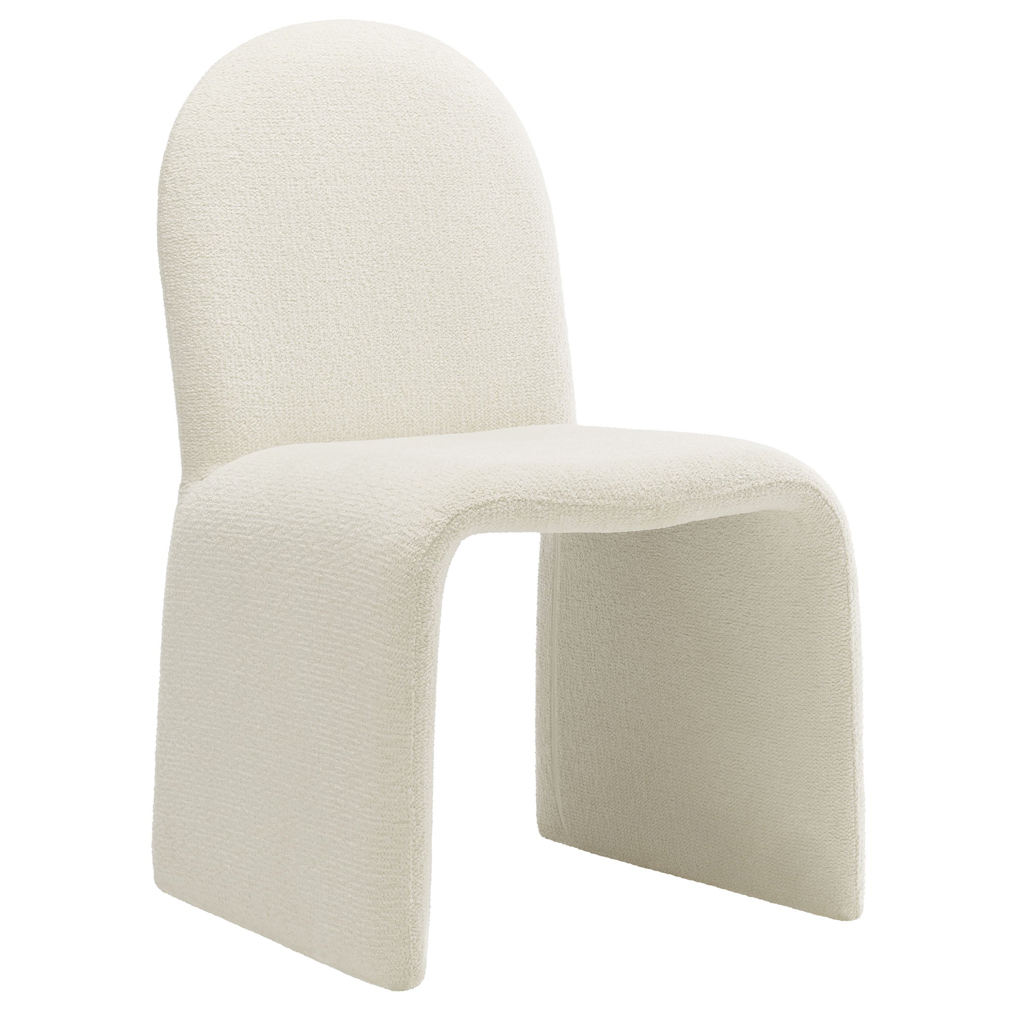 Junia Boucle Upholstered Arch Armless Dining Chair view 1