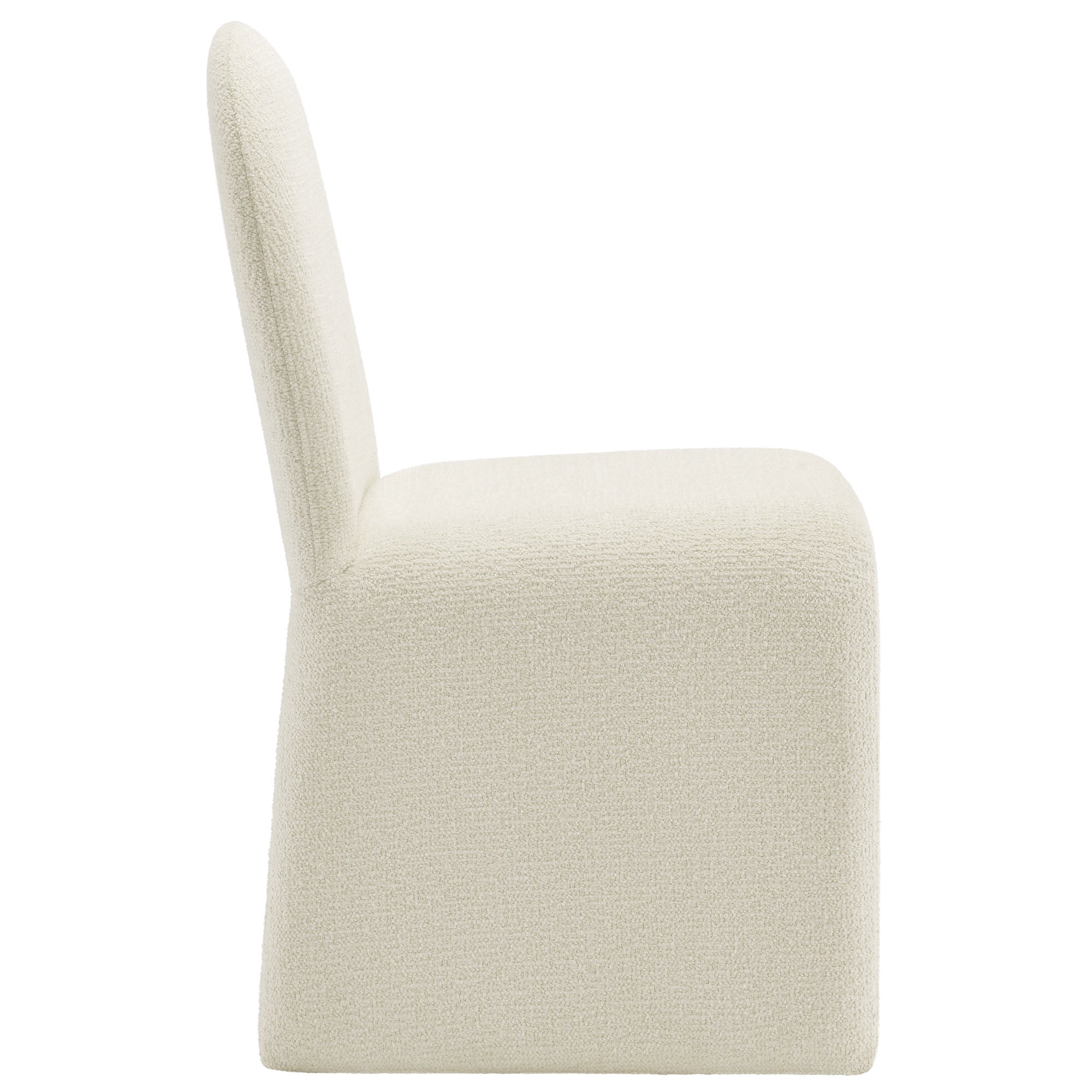 Junia Boucle Upholstered Arch Armless Dining Chair view 7