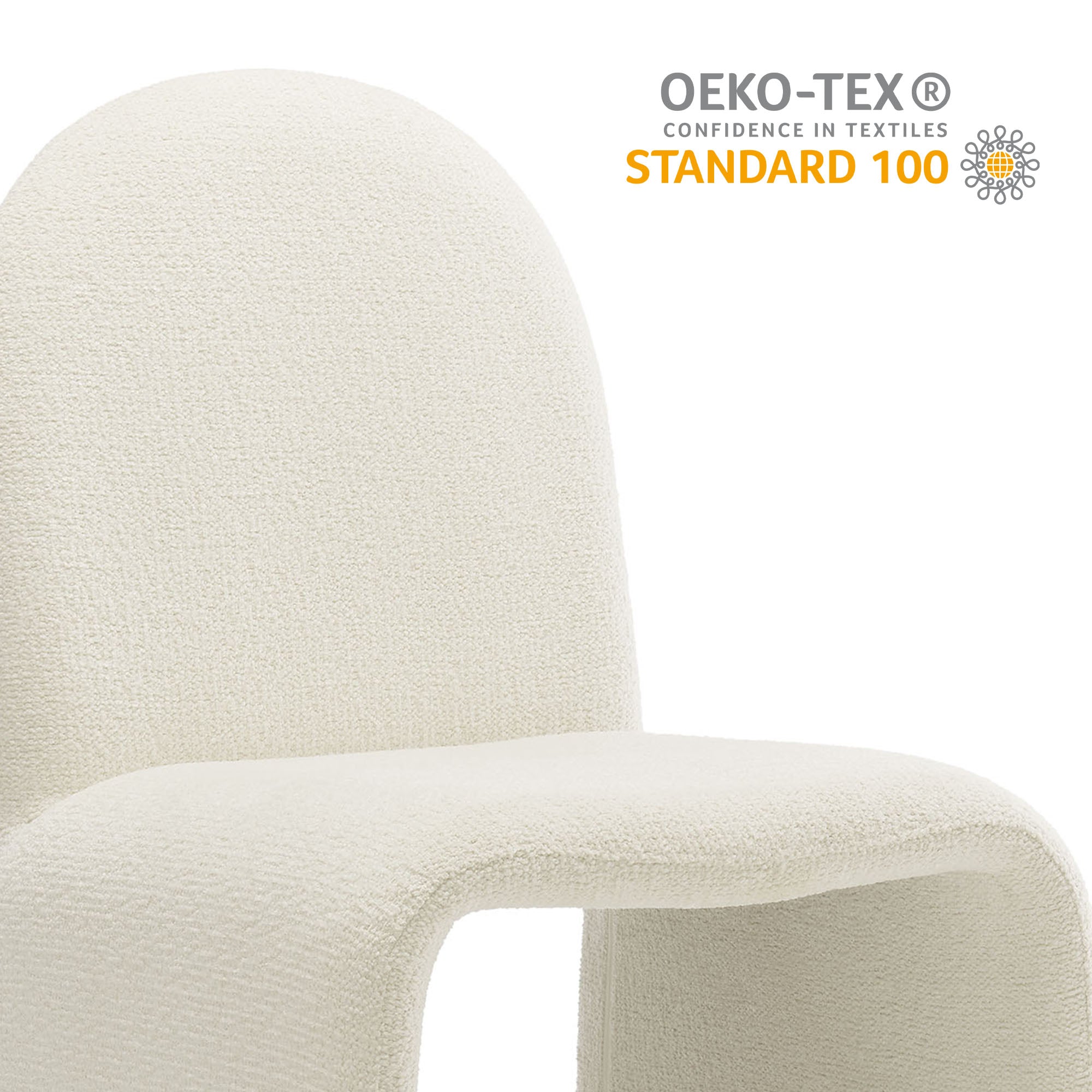 Junia Boucle Upholstered Arch Armless Dining Chair view 4