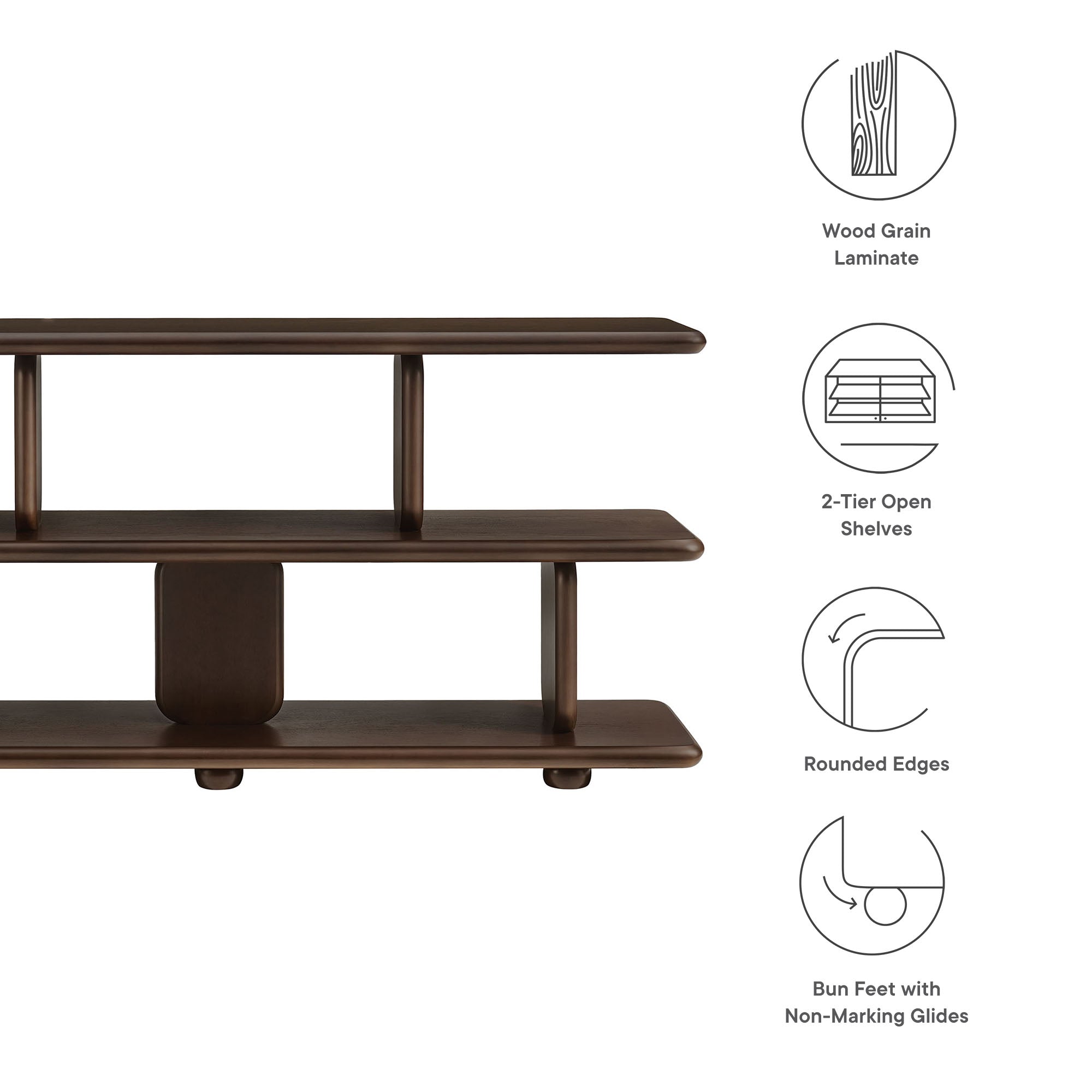 Lyle Sculptural 2-Tier Bookshelf view 3