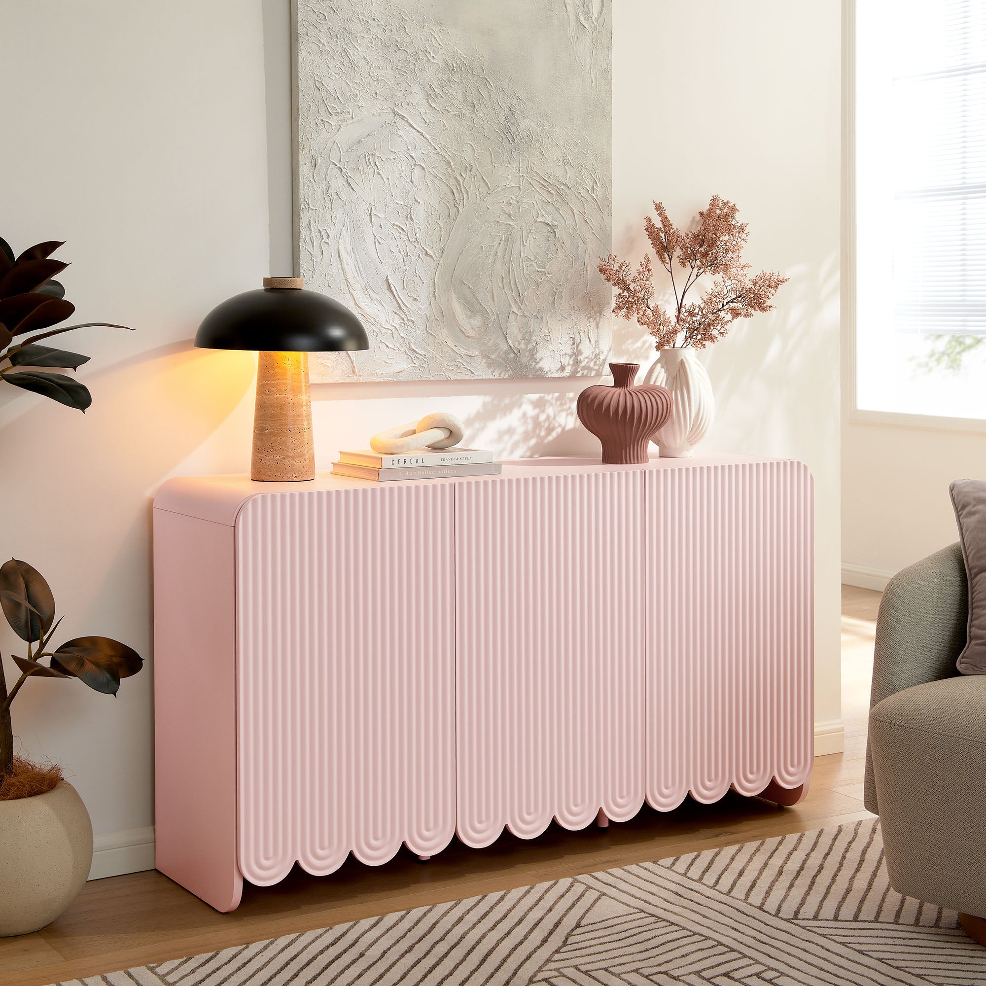 Dahlia Fluted and Scalloped Sideboard Storage Cabinet - Image 10