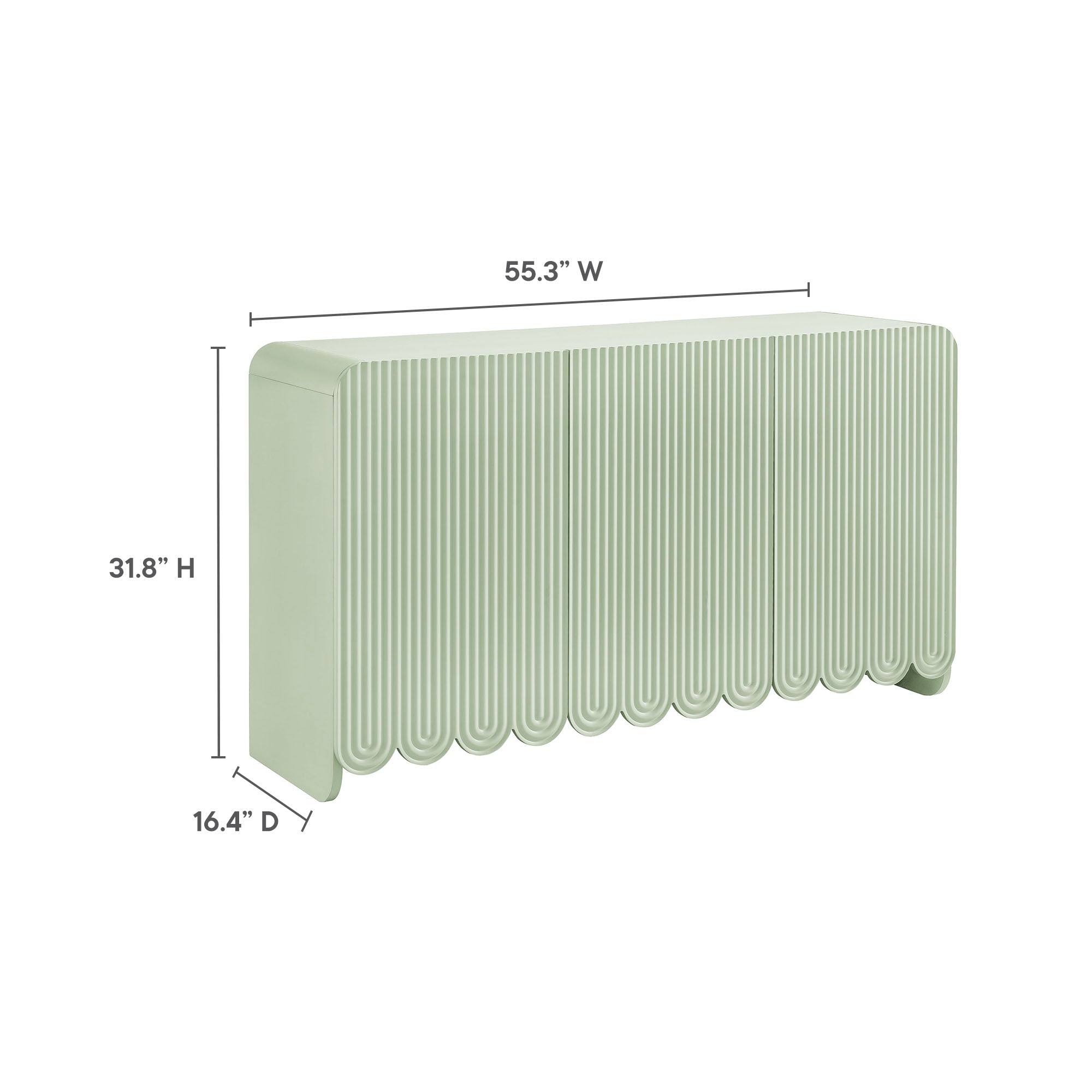 Dahlia Fluted and Scalloped Sideboard Storage Cabinet view 4