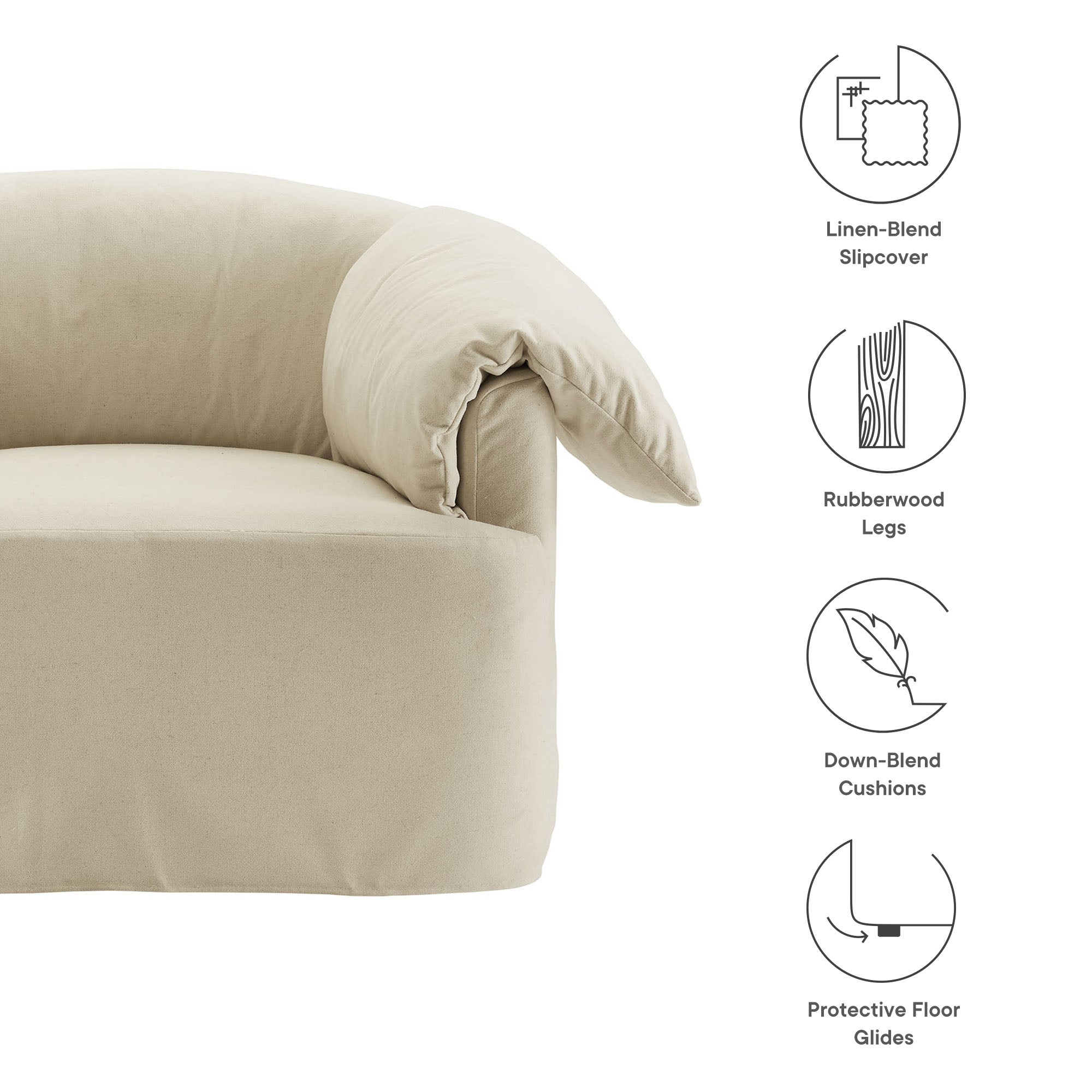 Lark Slipcovered Fabric Oversized Armchair view 3