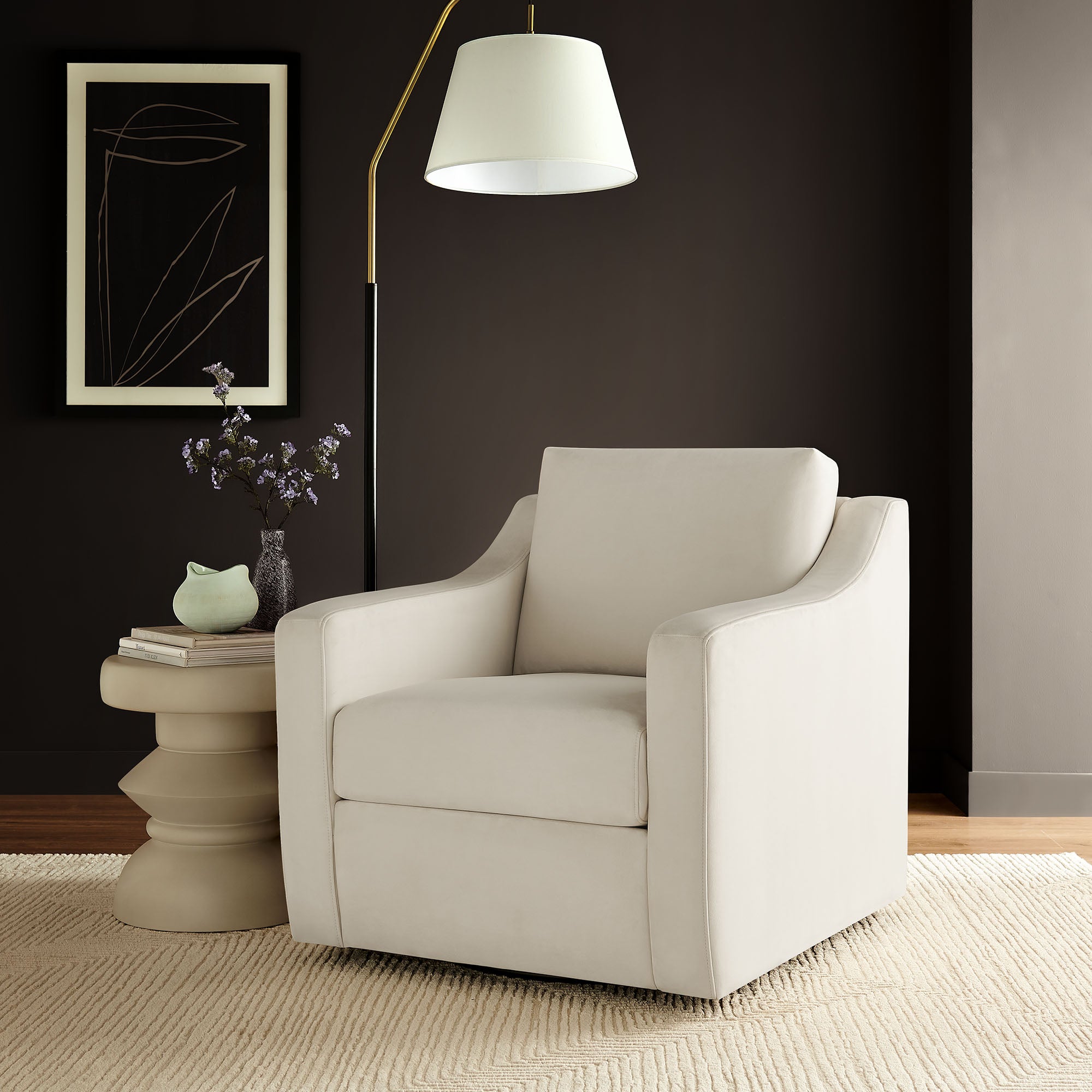Liora Performance Velvet Armchair view 2