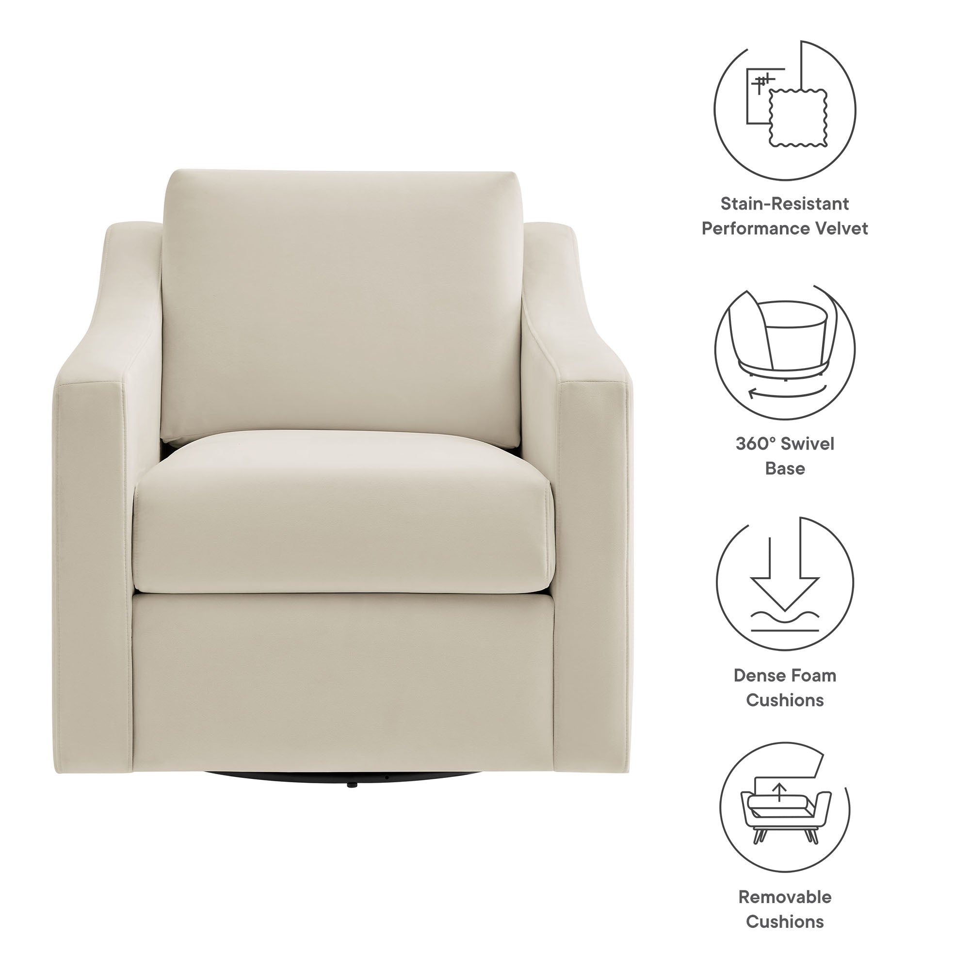 Liora Performance Velvet Armchair view 3